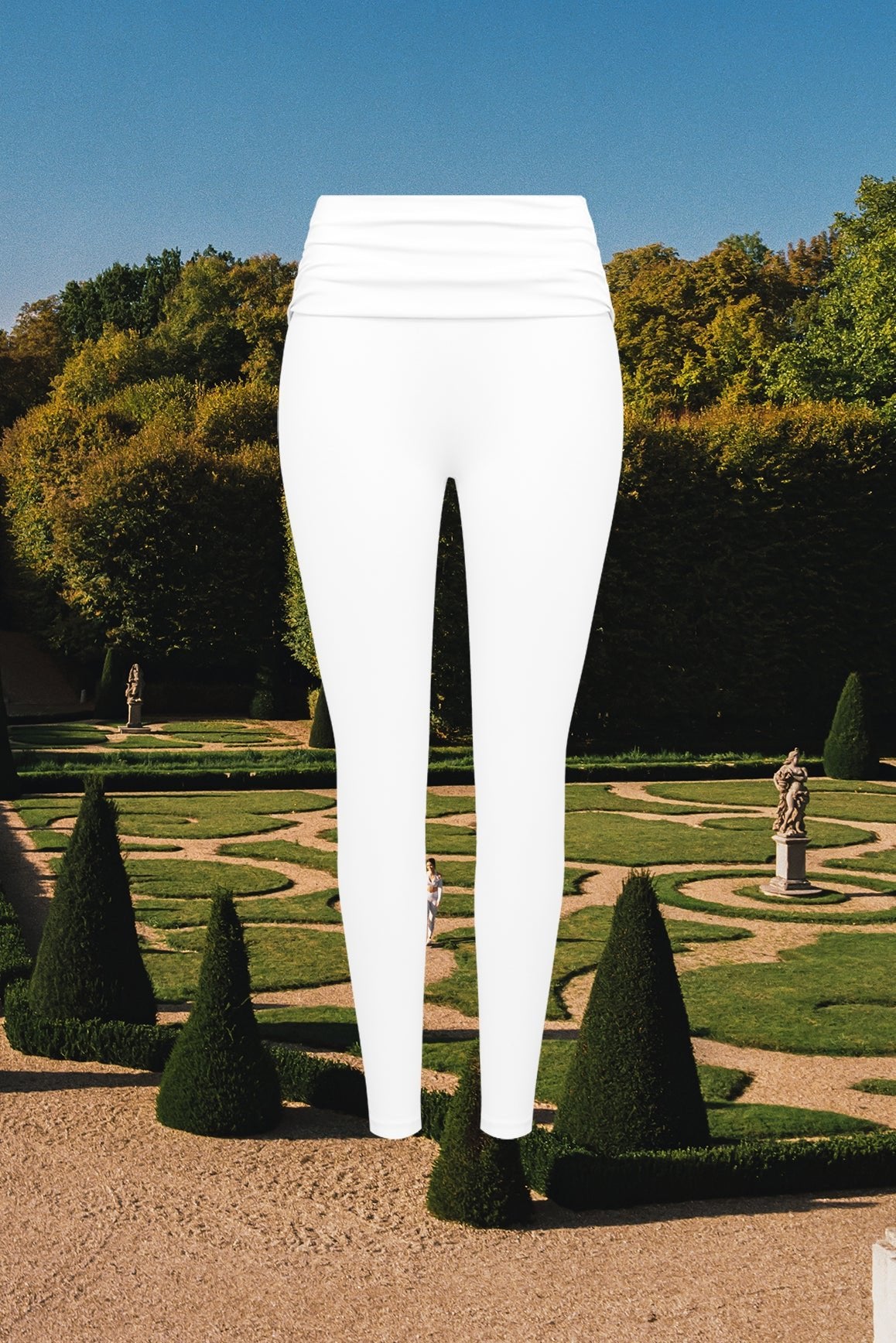 Draped Fold-Over Low-Rise Scrunch Leggings - WISKII - Leggings