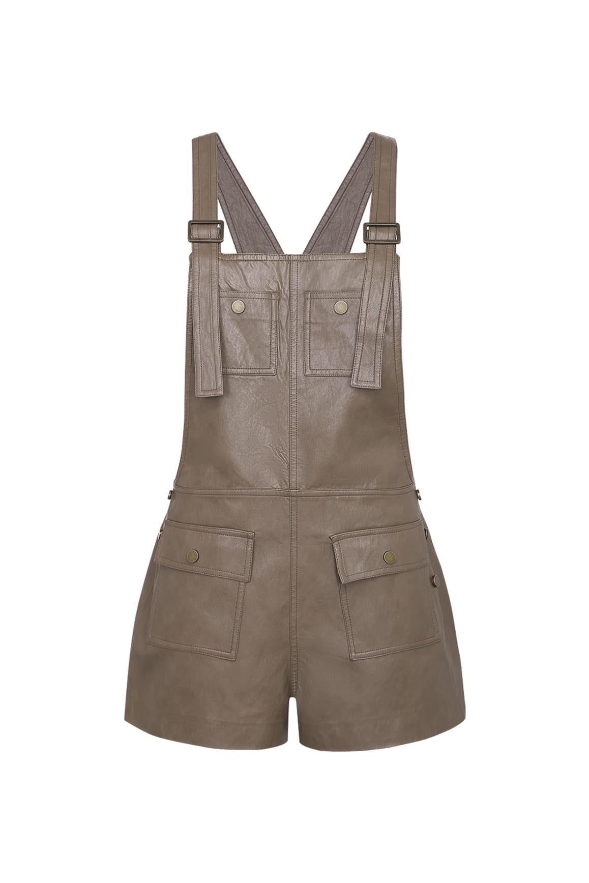 Faux Leather Overall Shorts | Shortall | WISKII Active