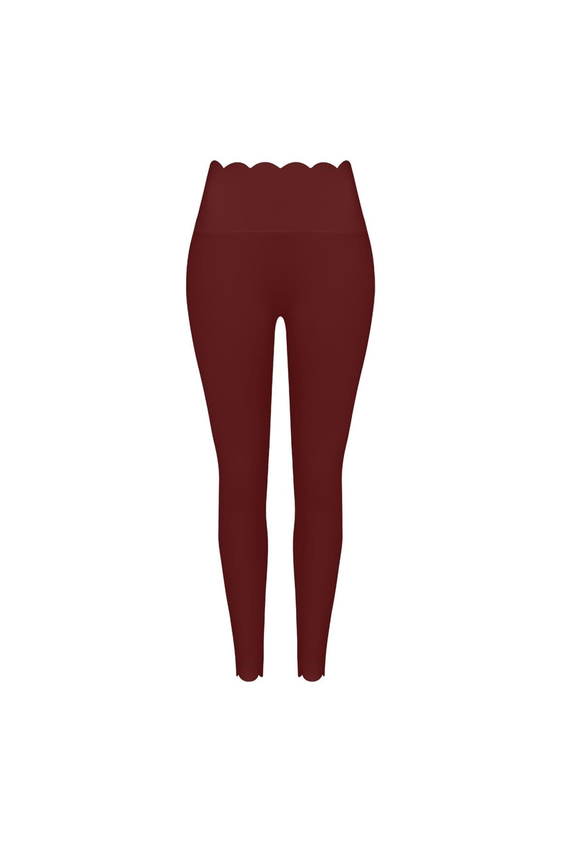 High-Waist Scallop Scrunch Legging - WISKIIWS558mulledwineS