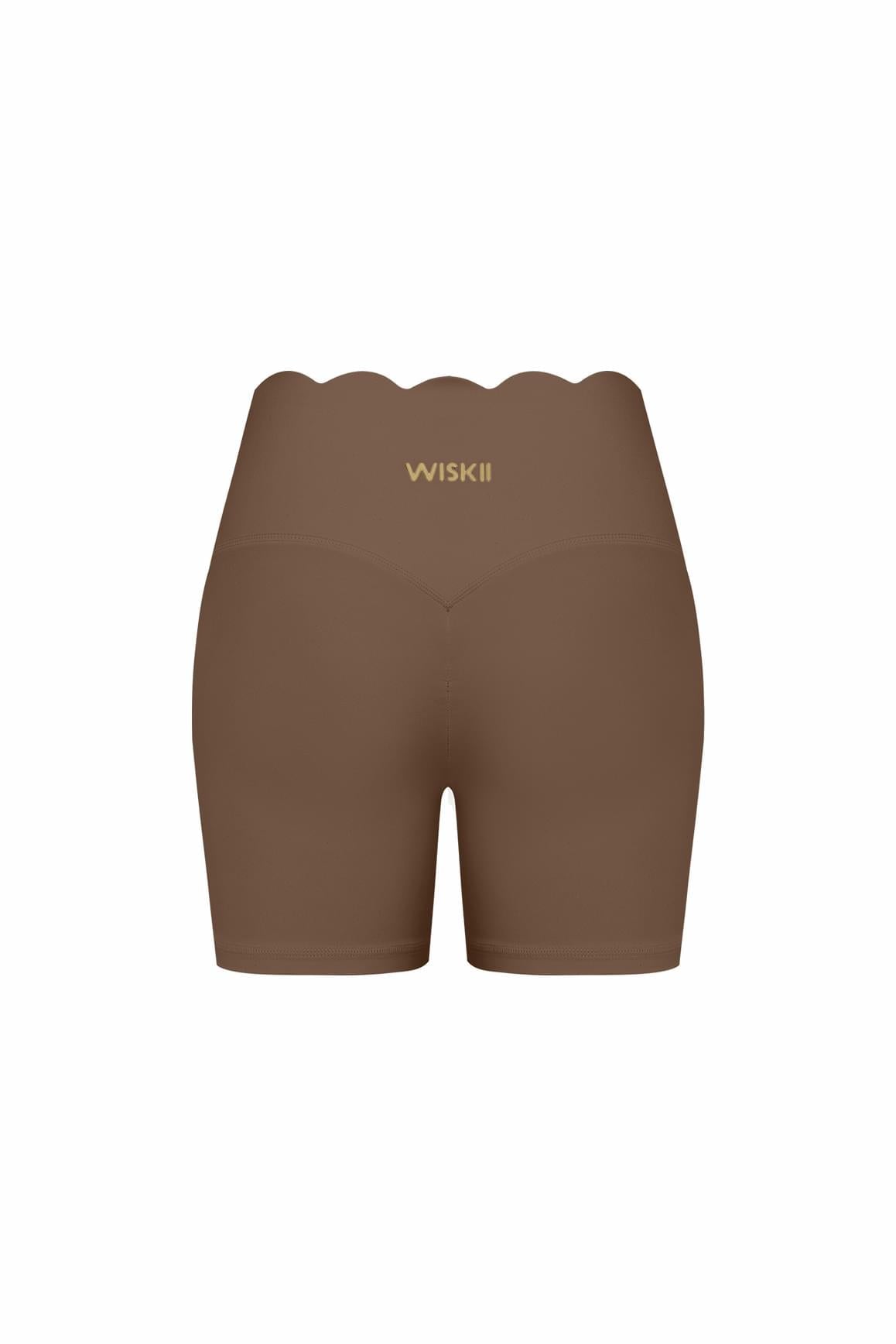 High-Waist Scallop Scrunch Short - WISKIIWS559deserttruffleS
