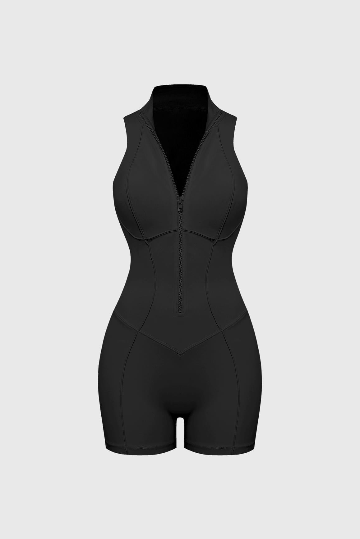 Hourglass Zip-Up Playsuit - WISKIIWS702blackS
