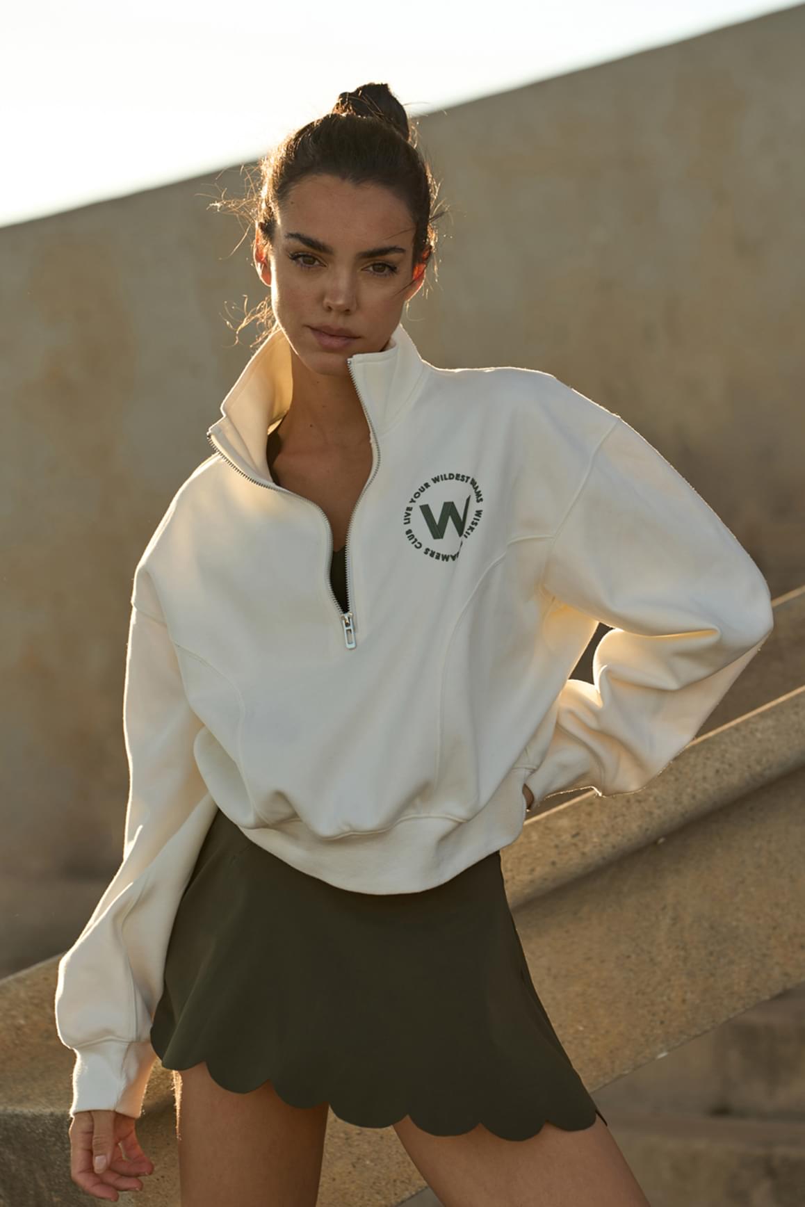Leisure Half-zip Sweatshirt - WISKIIWS254ivoryS