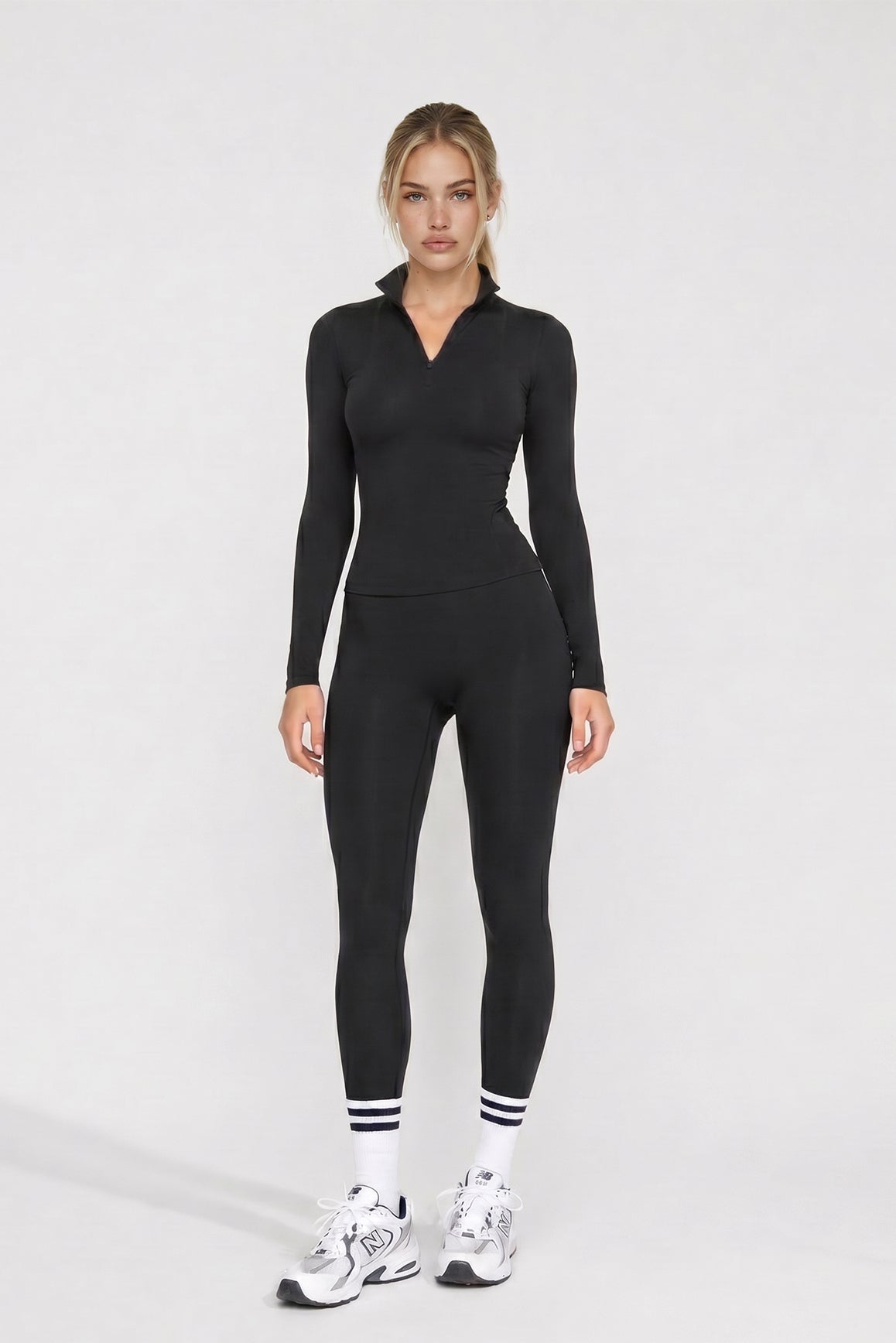 Long Sleeve Half Zip Top - WISKII - Shirts & Tops