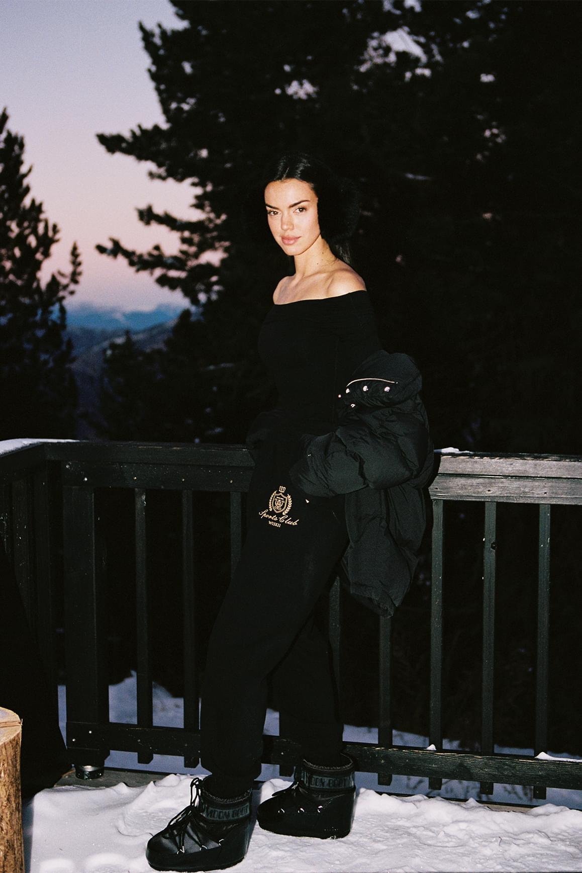 Long Sleeve Off Shoulder Pleated Bodysuit - WISKIIWS526blackS