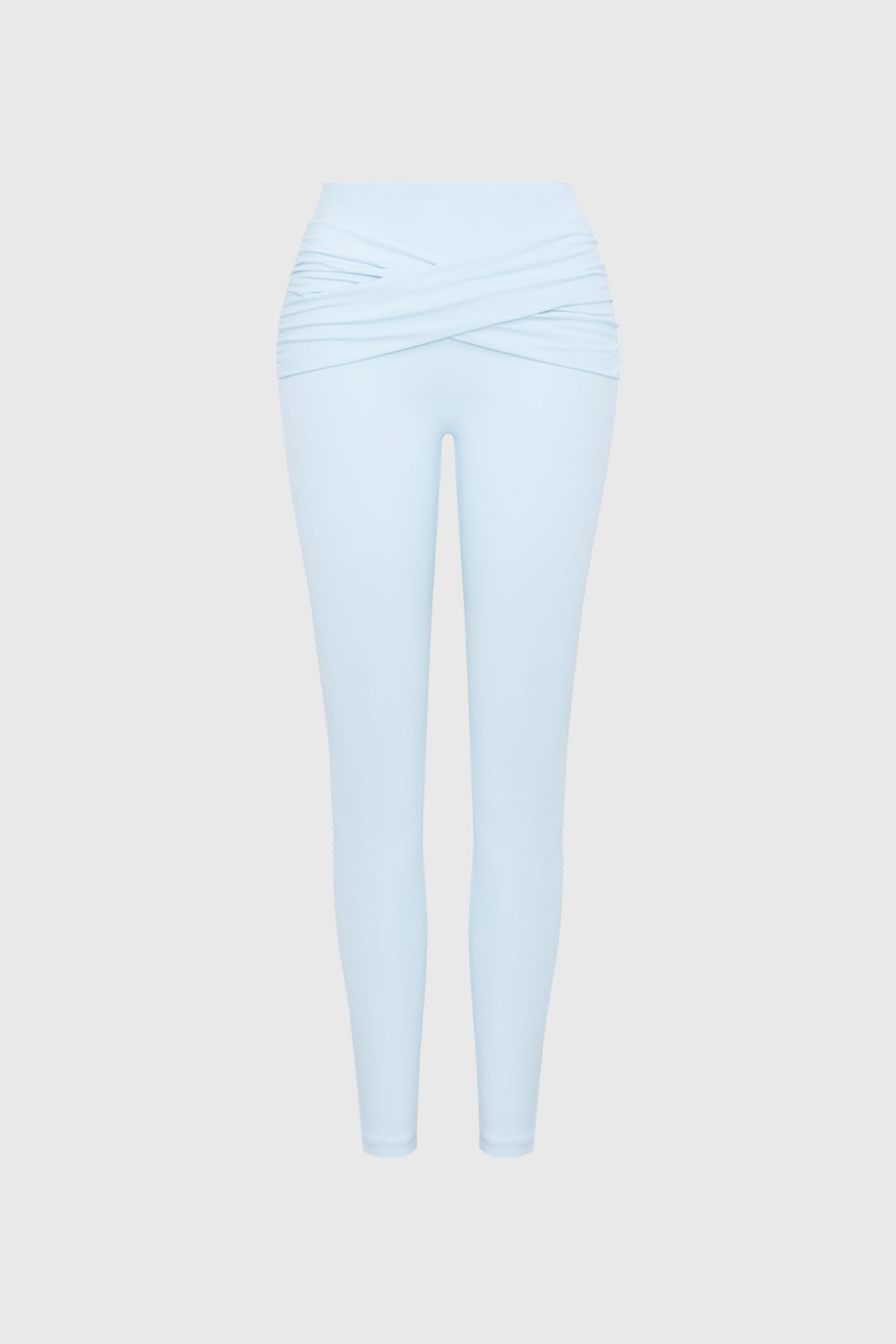Pleated Crossover Scrunch Leggings - WISKII - Leggings