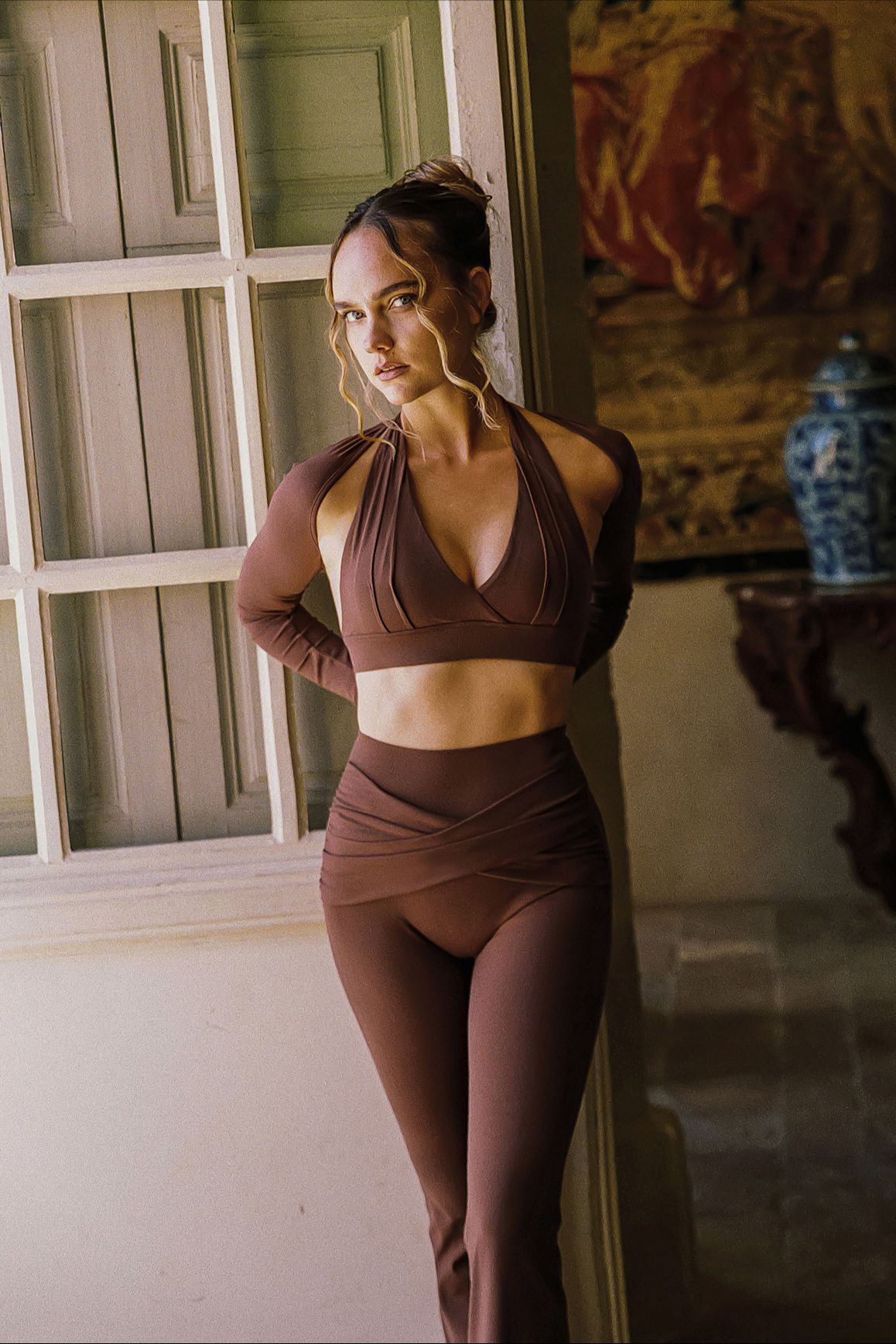 Pleated Halter Bra & Shrug Set - WISKII - Sets