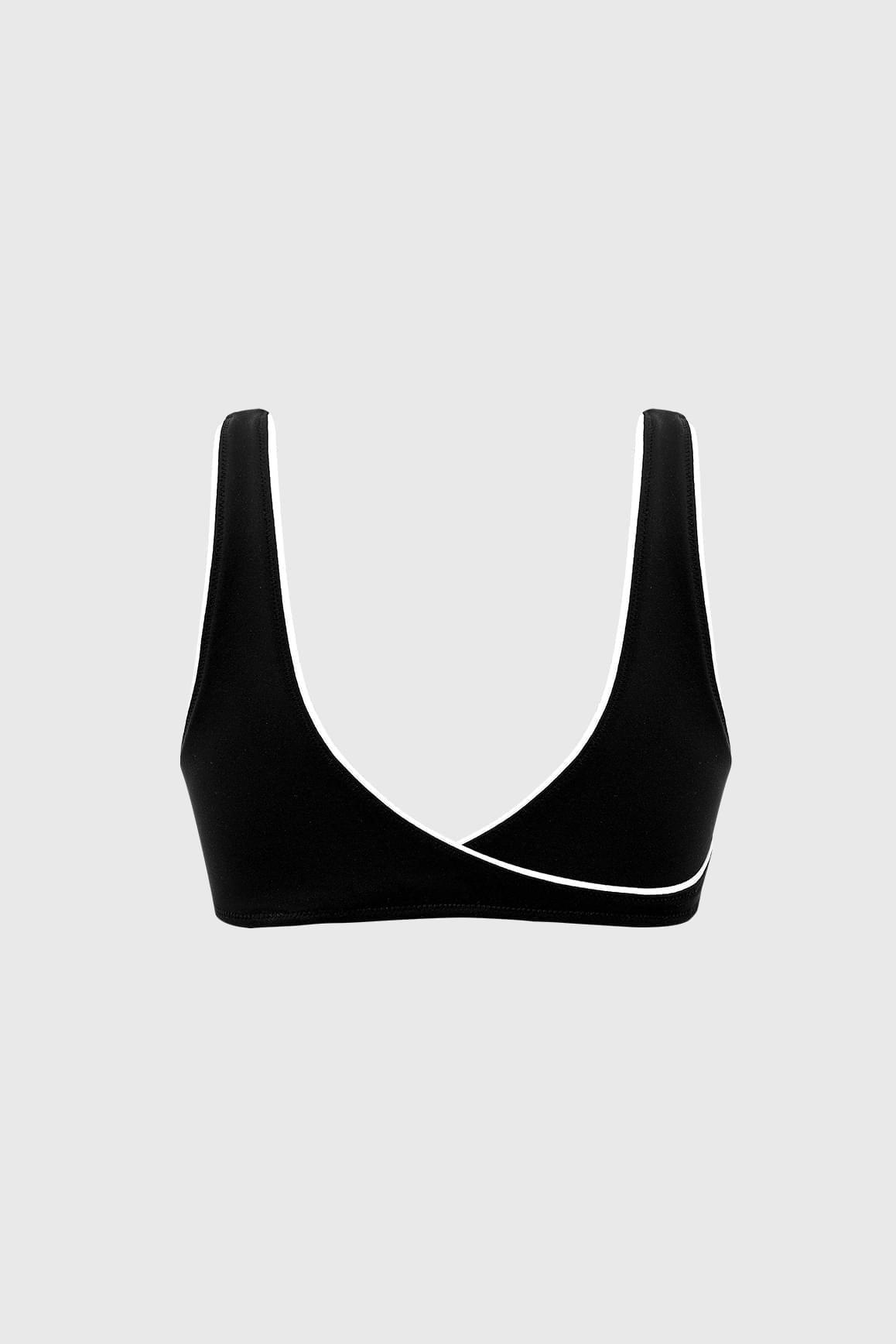 Riviera Contrast Piping Bra - WISKIIWS707blackivoryS