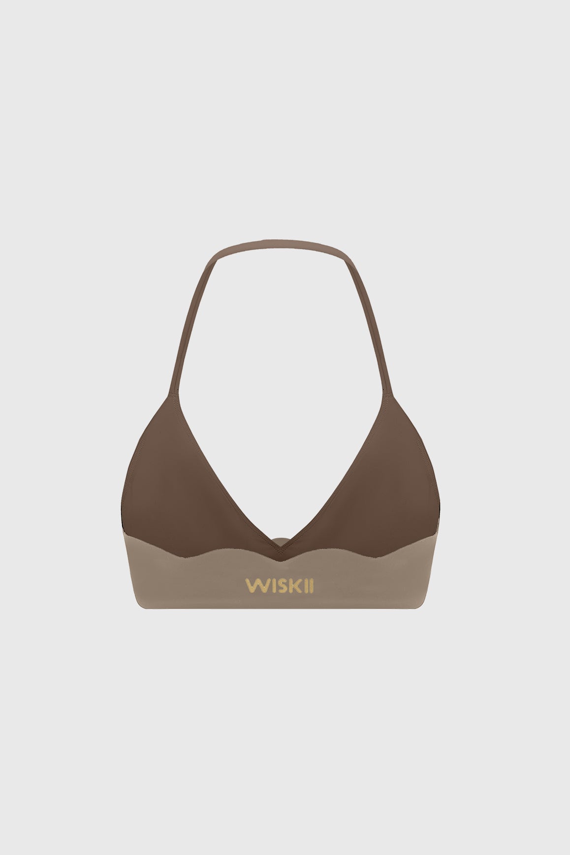 Riviera Scallop Contrast Halter Bra - WISKIIWS684almondtruffleS
