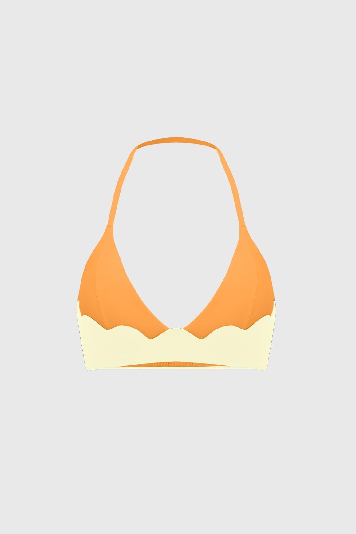 Riviera Scallop Contrast Halter Bra - WISKIIWS684limoncellocitrusS