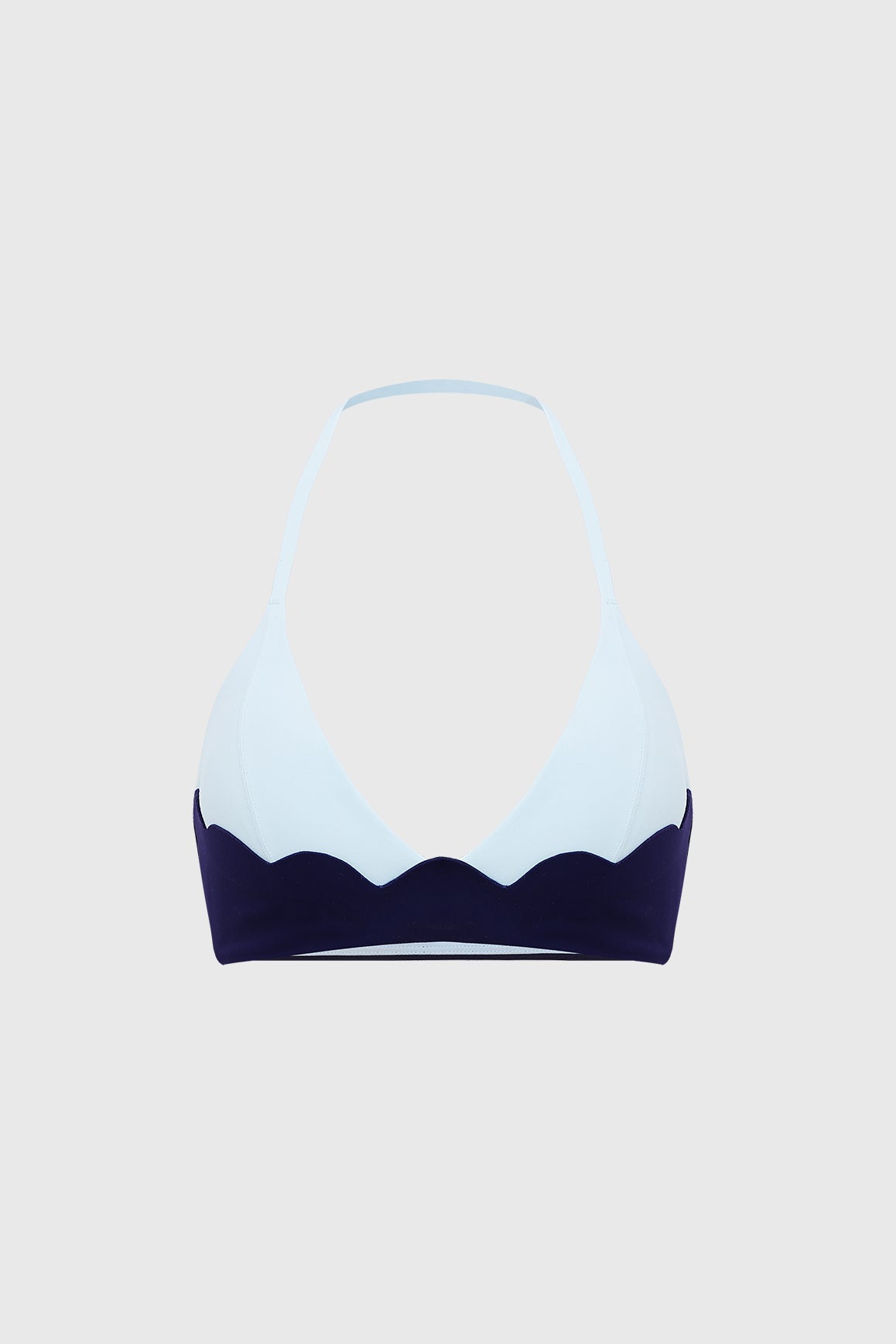 Riviera Scallop Contrast Halter Bra - WISKIIWS684midnightcapriS