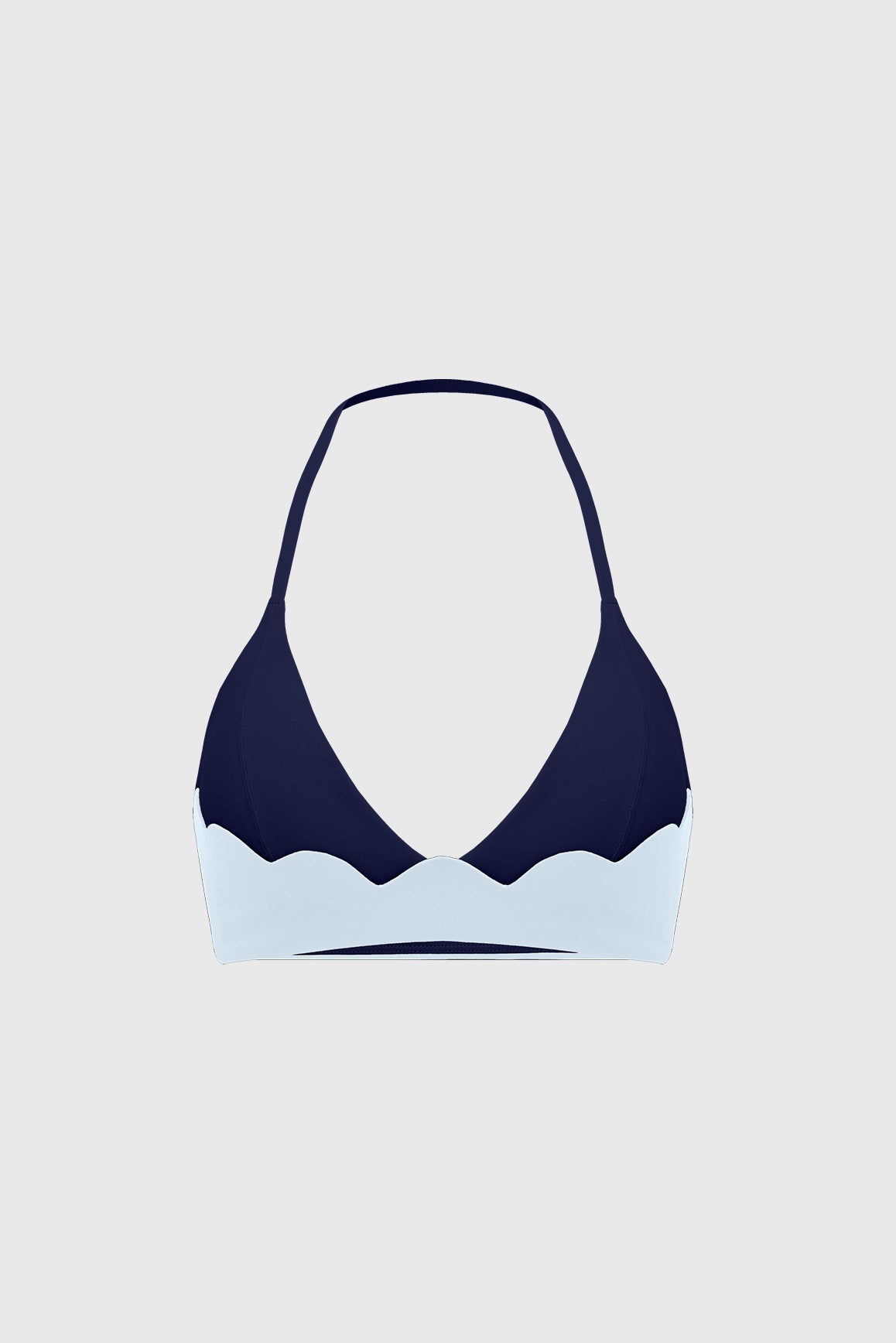 Riviera Scallop Contrast Halter Bra - WISKIIWS684caprimidnightS