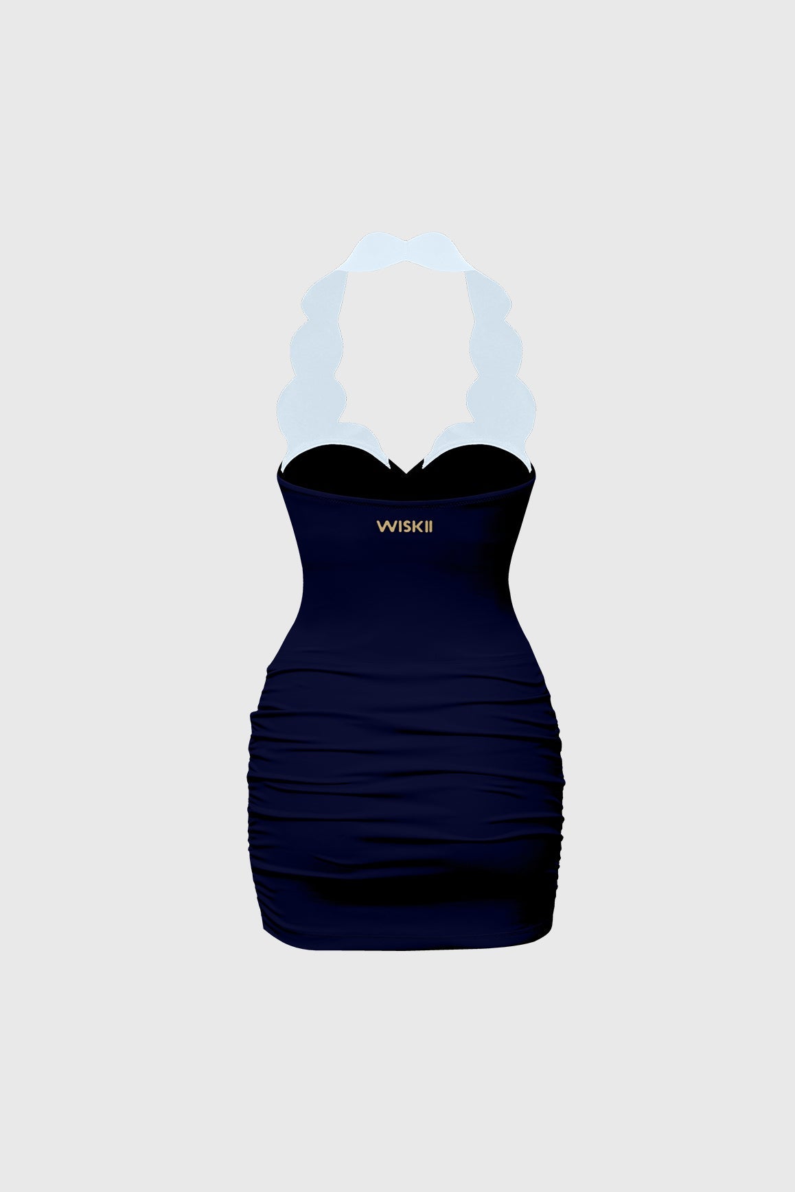 Riviera Scallop Contrast Halter Dress - WISKIIWS687683midnightcapriS
