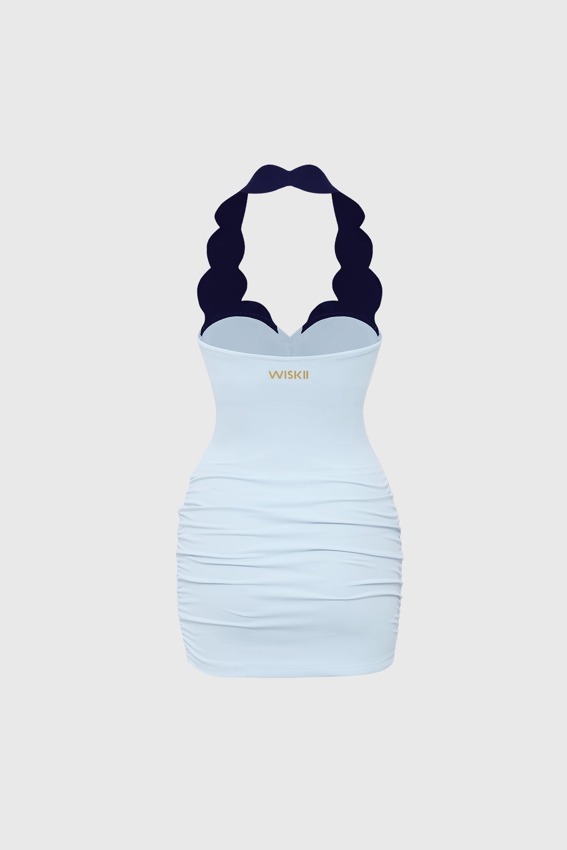 Riviera Scallop Contrast Halter Dress - WISKIIWS687683caprimidnightS