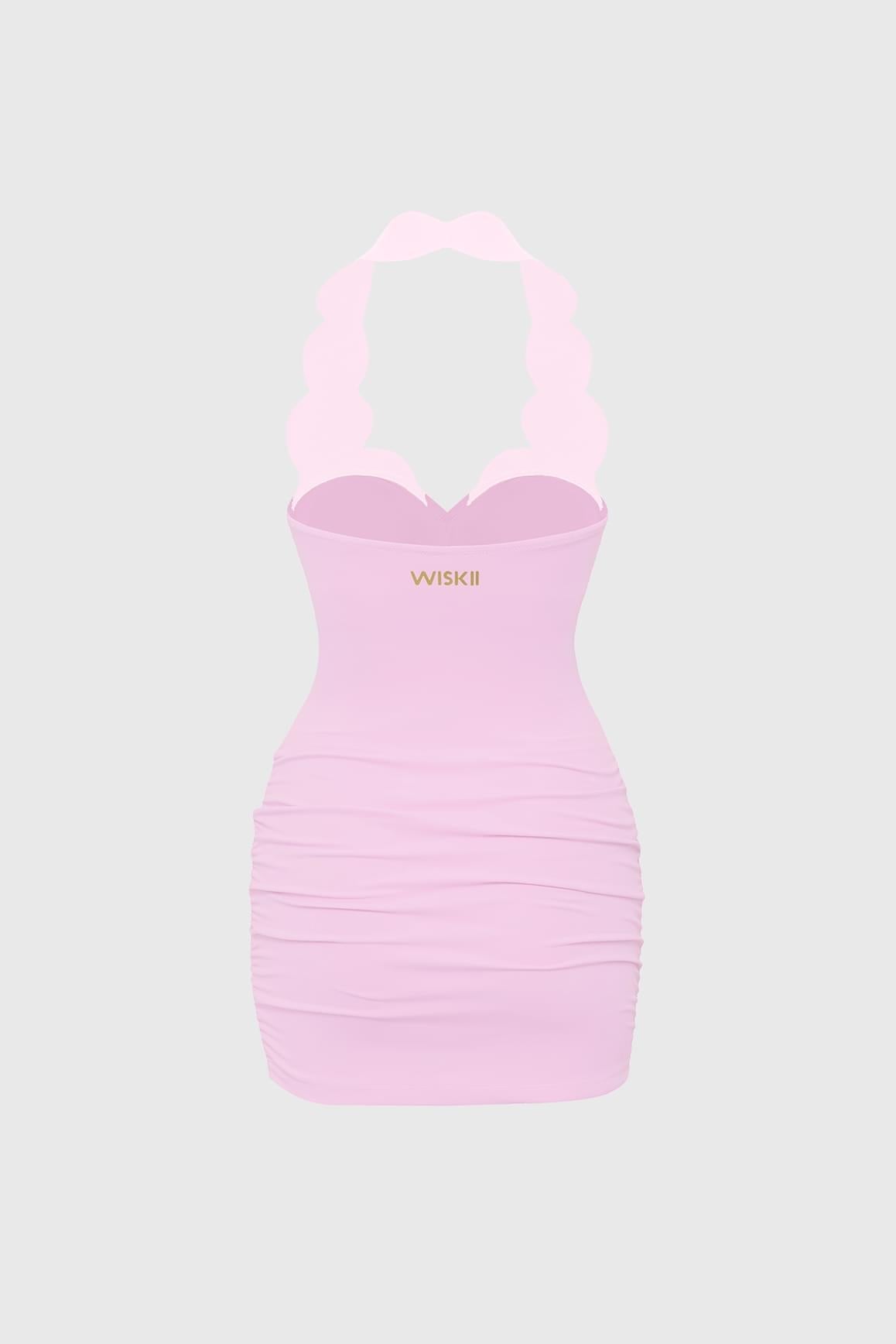Riviera Scallop Contrast Halter Dress - WISKIIWS687683sakuraballetS