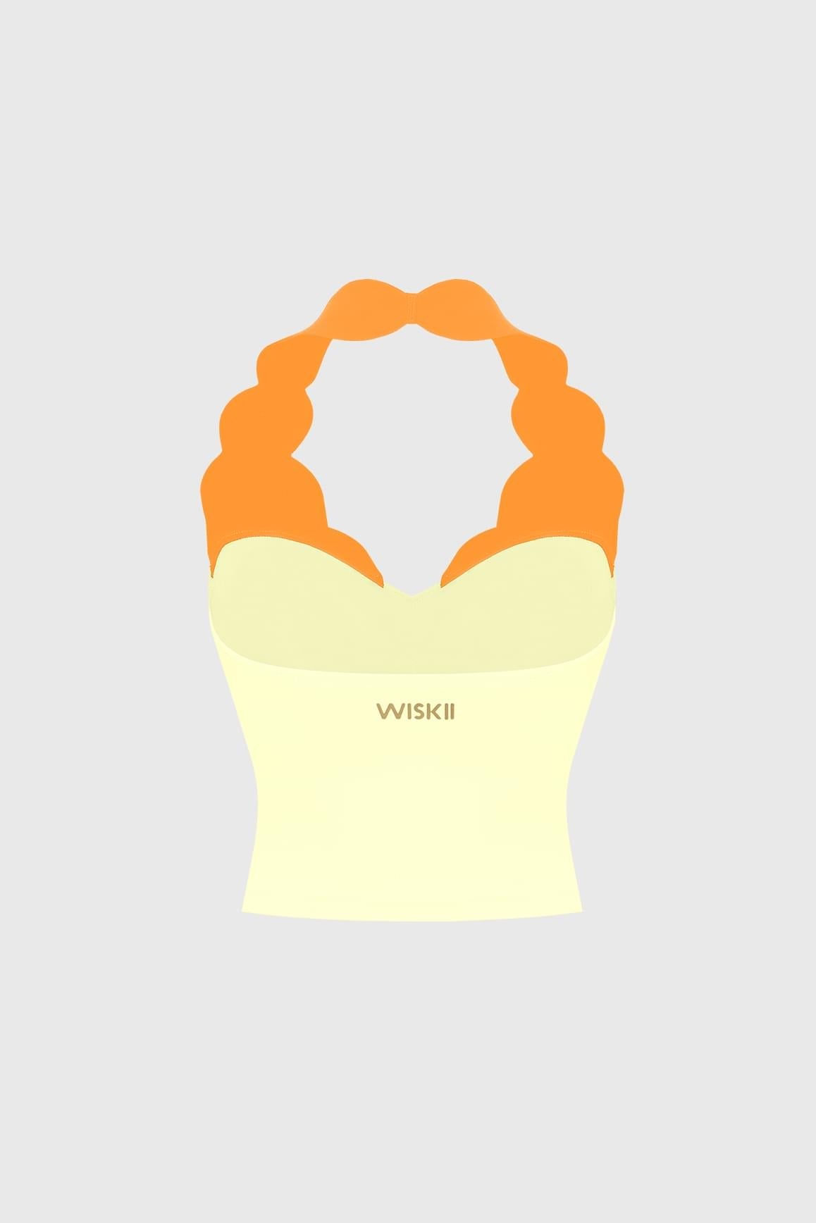 Riviera Scallop Contrast Halter Tank - WISKIIWS685limoncellocitrusS