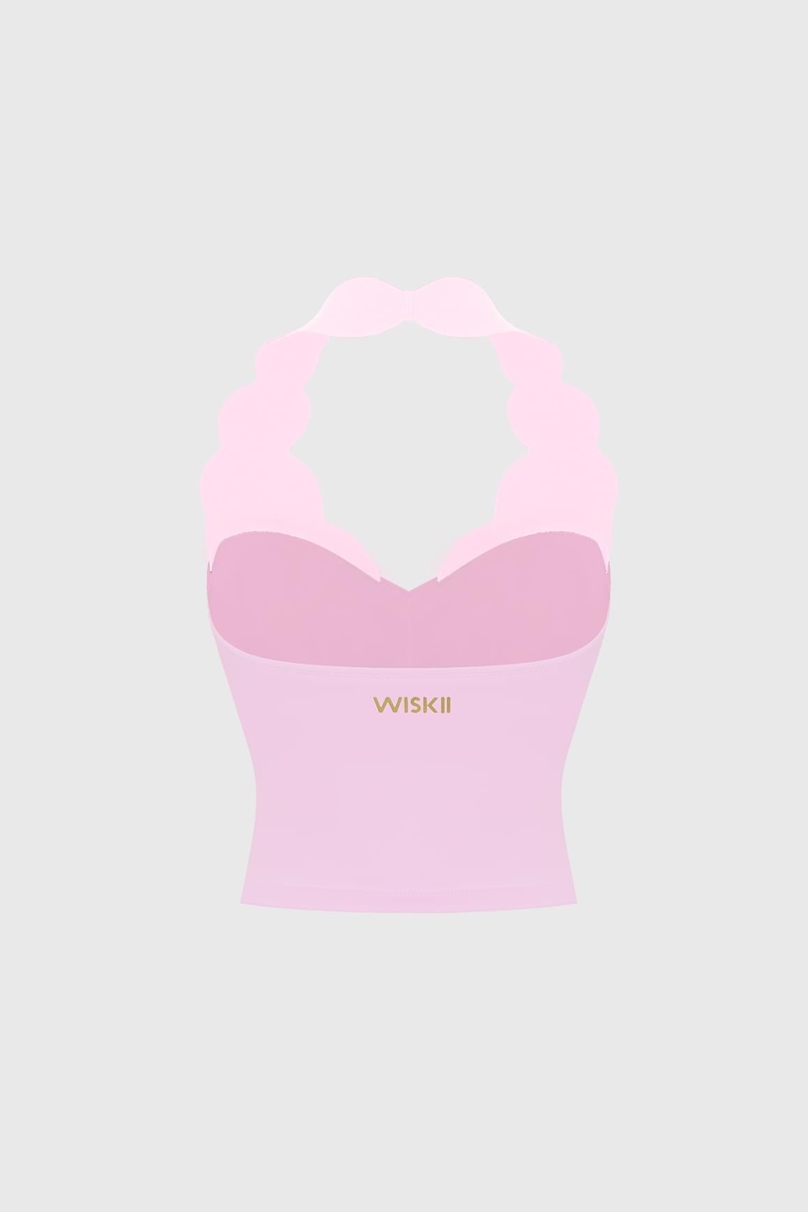 Riviera Scallop Contrast Halter Tank - WISKIIWS685sakuraballetS