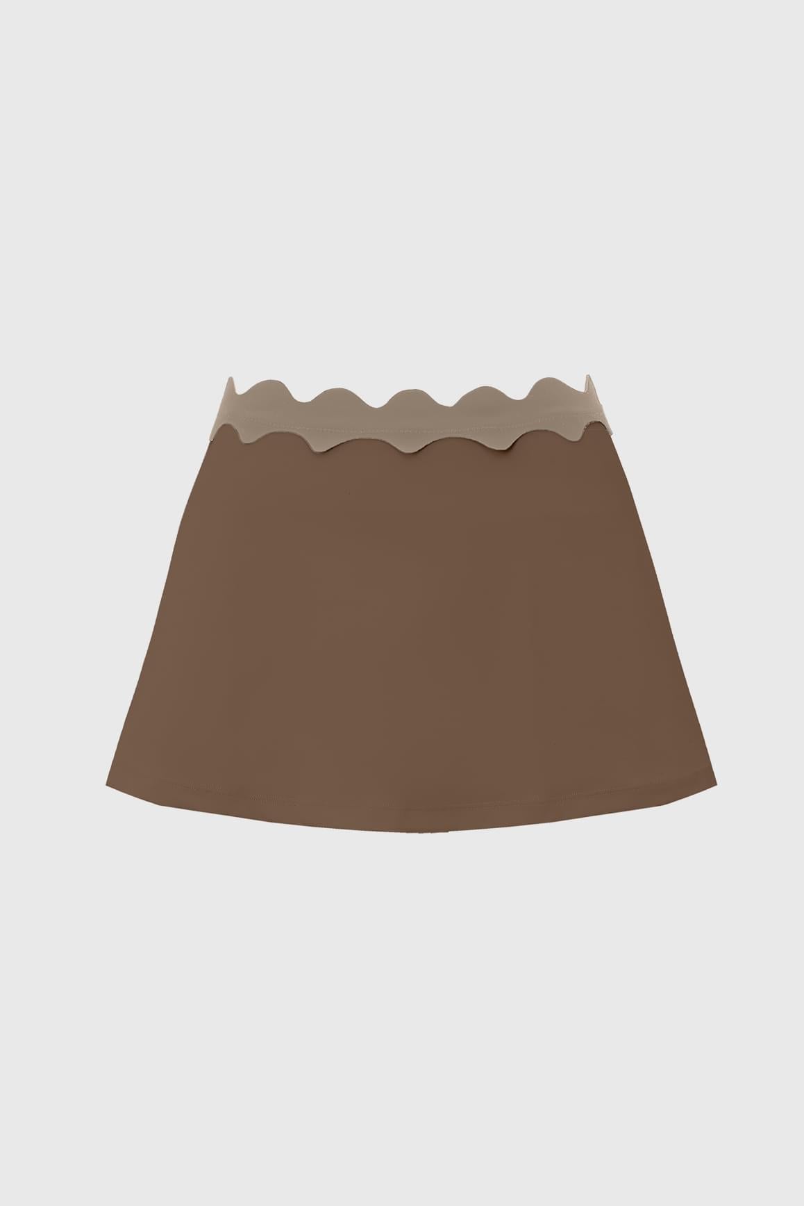 Riviera Scallop Contrast Skirt - WISKIIWS680trufflealmondS