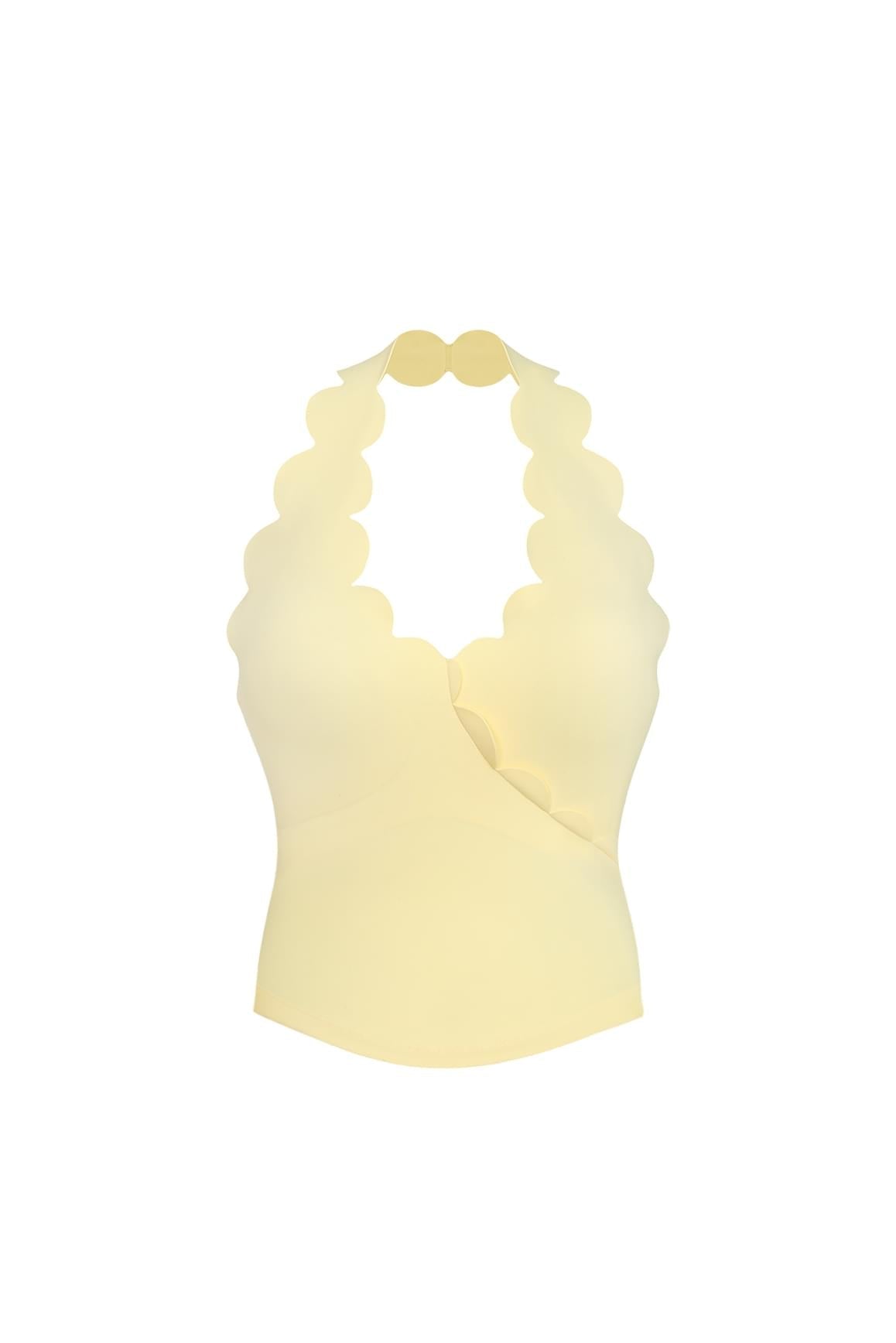 Riviera Scallop Halter Bra Tank - WISKII - Crop Tops