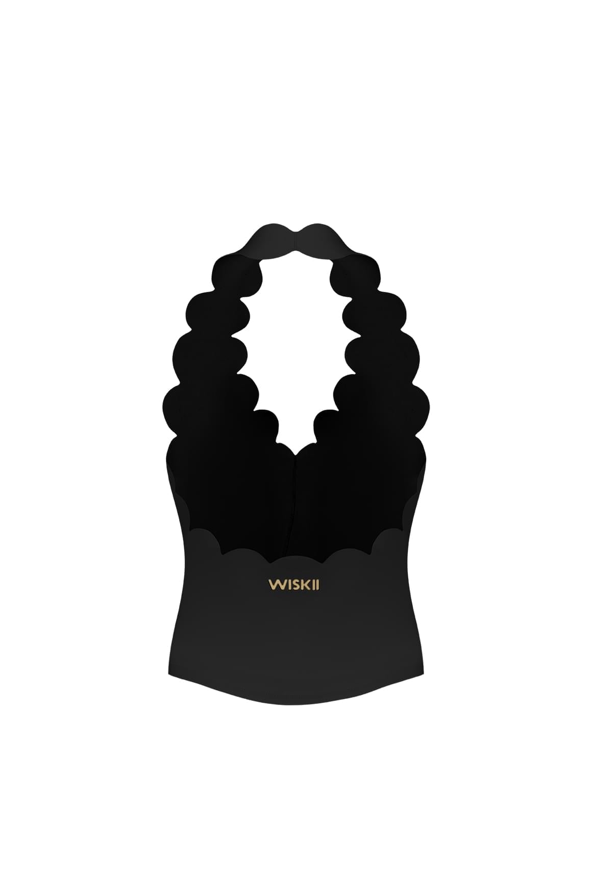 Riviera Scallop Halter Bra Tank - WISKII - Crop Tops
