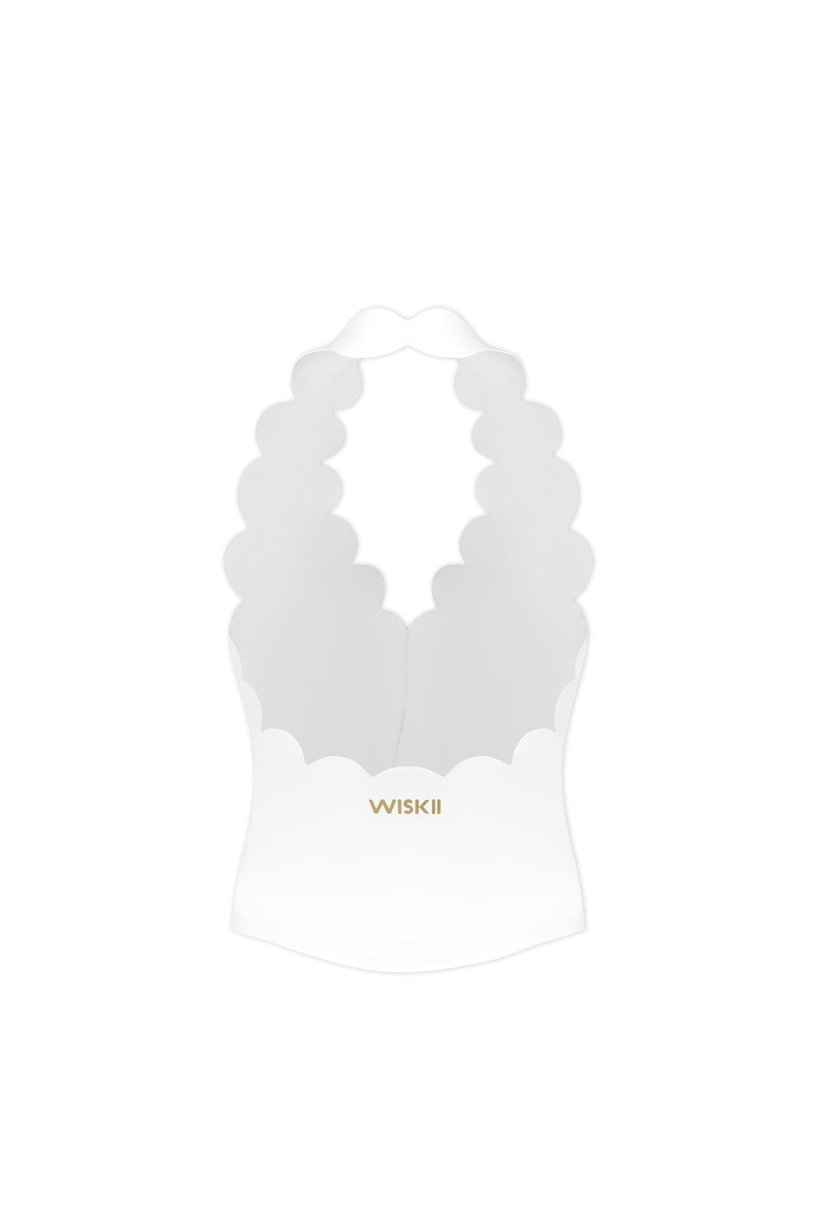 Riviera Scallop Halter Bra Tank - WISKII - Crop Tops