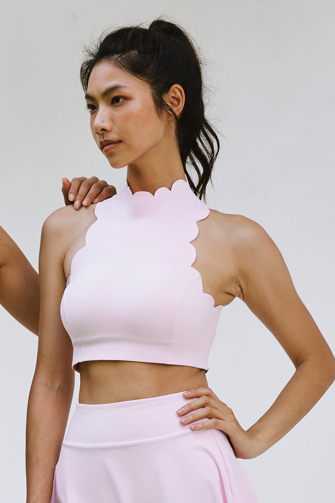 Scallop Back Mock Neck Bra - WISKIIWS395balletblushS