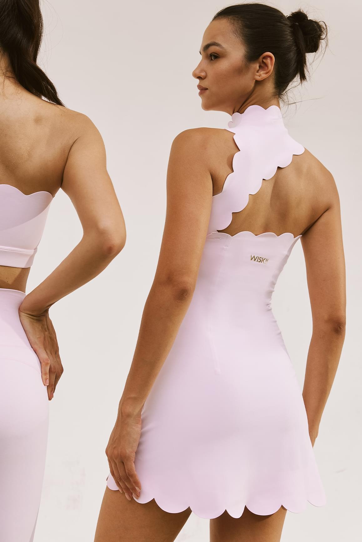 Scallop Back Mock Neck Dress - WISKIIWS363balletblushS