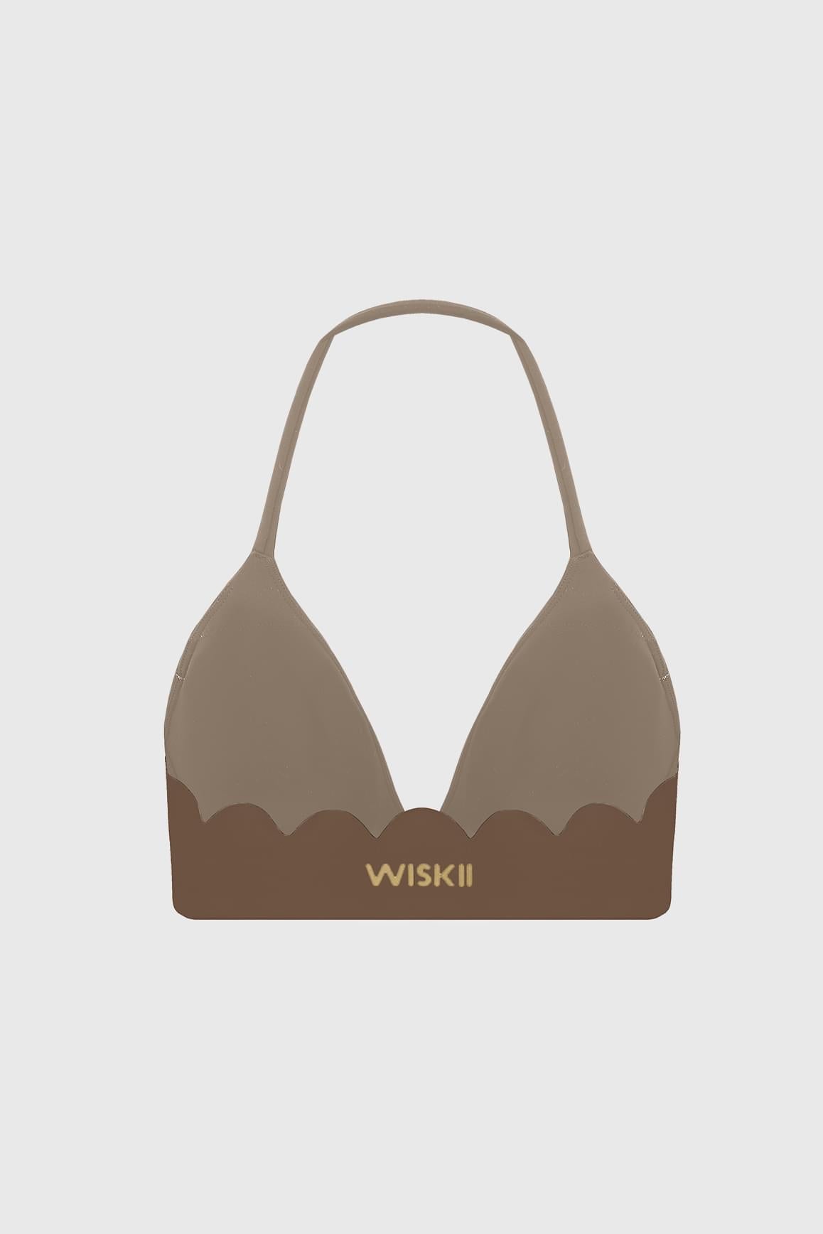 Scallop Contour Halter Bra - WISKIIWS682trufflealmondS