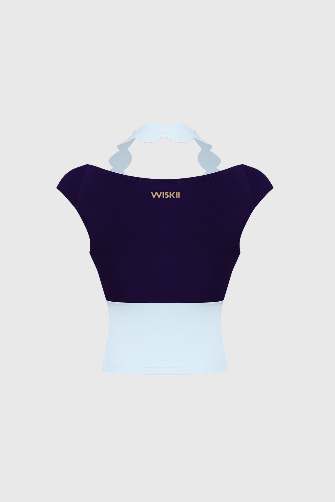 Scallop Contrast Halter Top - WISKIIWS686caprimidnightS