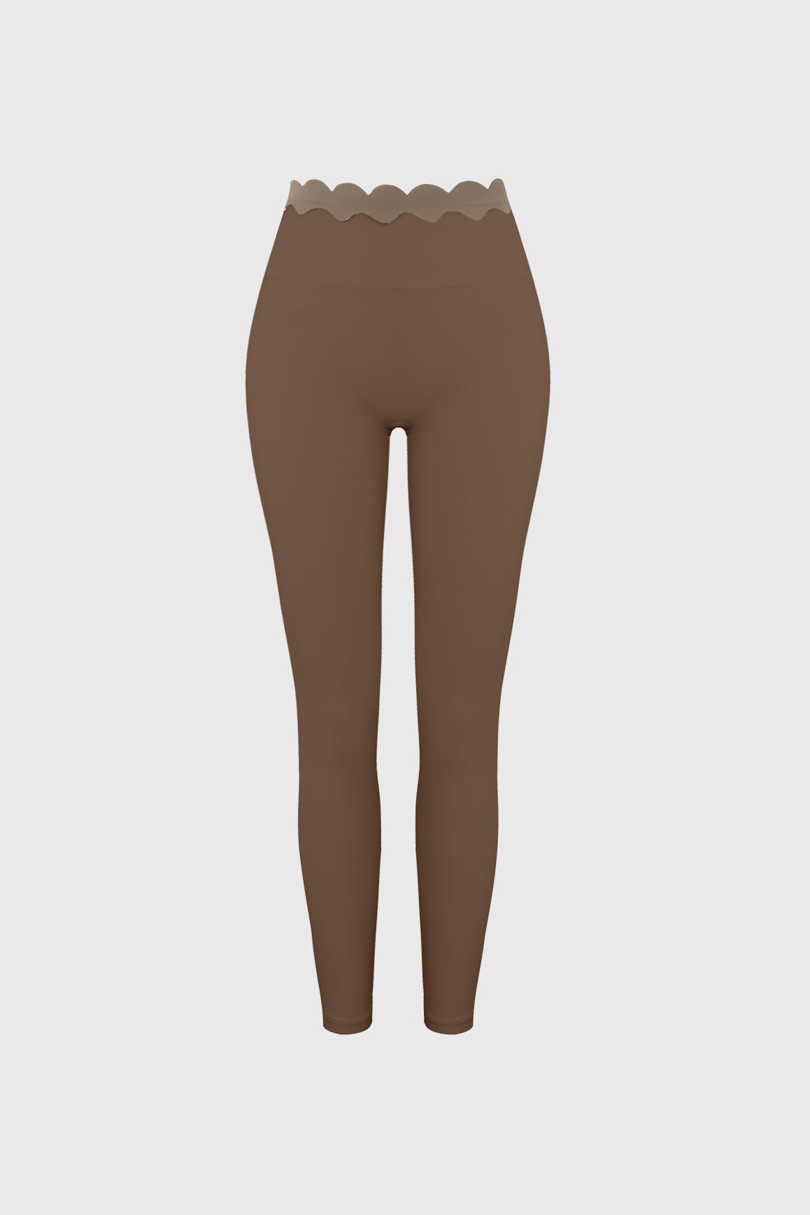 Scallop Contrast Scrunch Legging - WISKIIWS678LtrufflealmondS