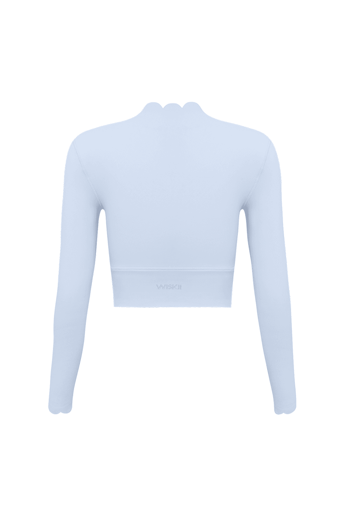 Scallop Cropped Long Sleeve Top - WISKIIWS313heavenlyblueS