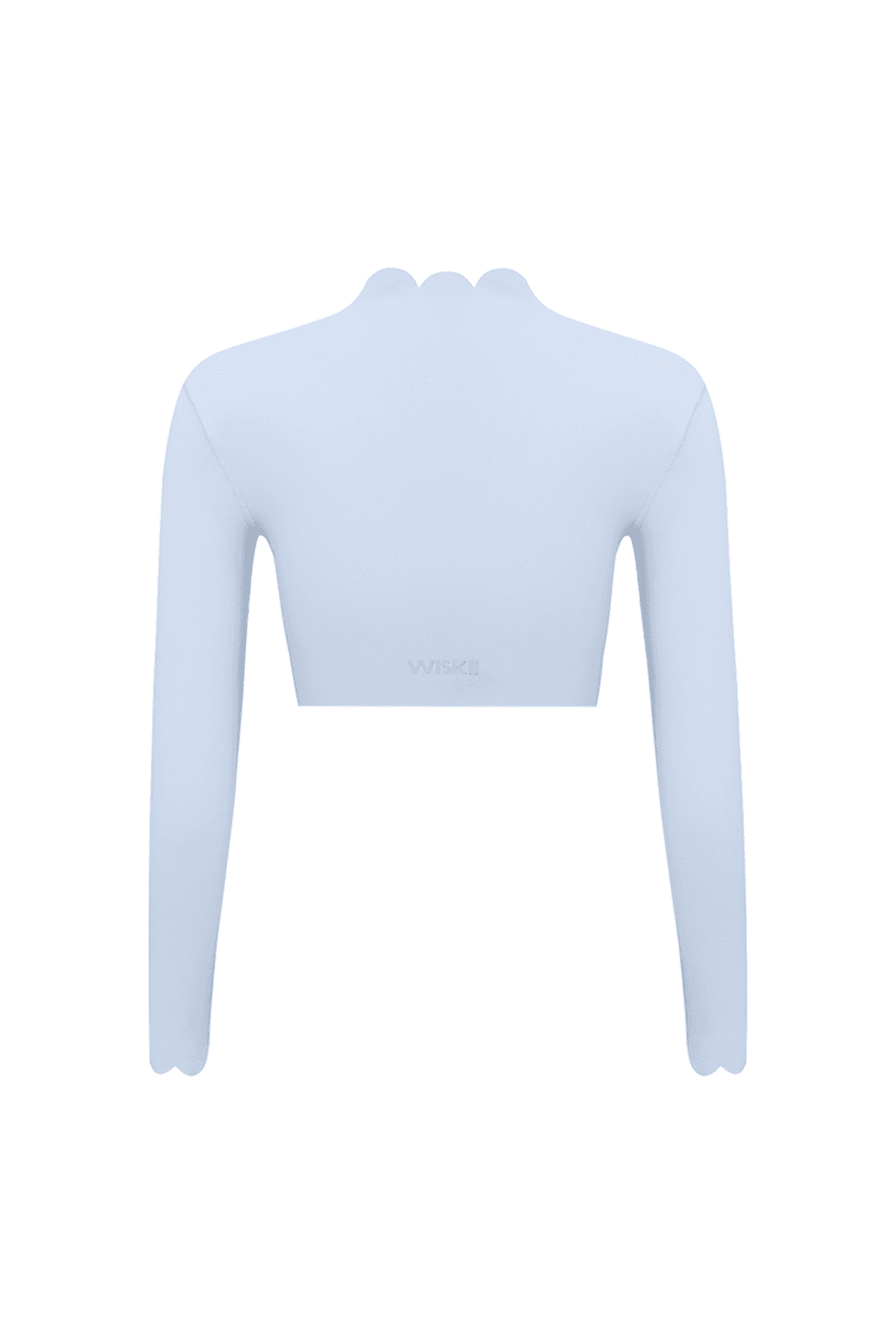 Scallop Cropped Long Sleeve Top - WISKIIWS302heavenlyblueS