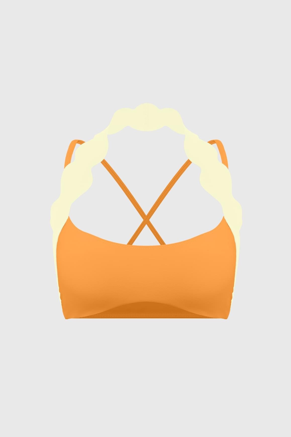 Scallop-Halter Contrast Bra - WISKII - Tank Bra