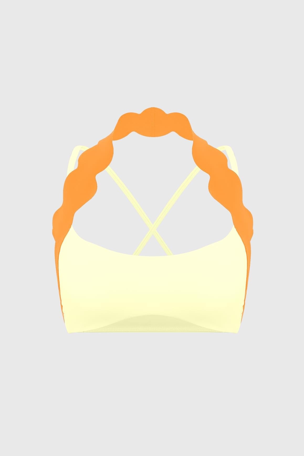 Scallop-Halter Contrast Bra - WISKII - Tank Bra