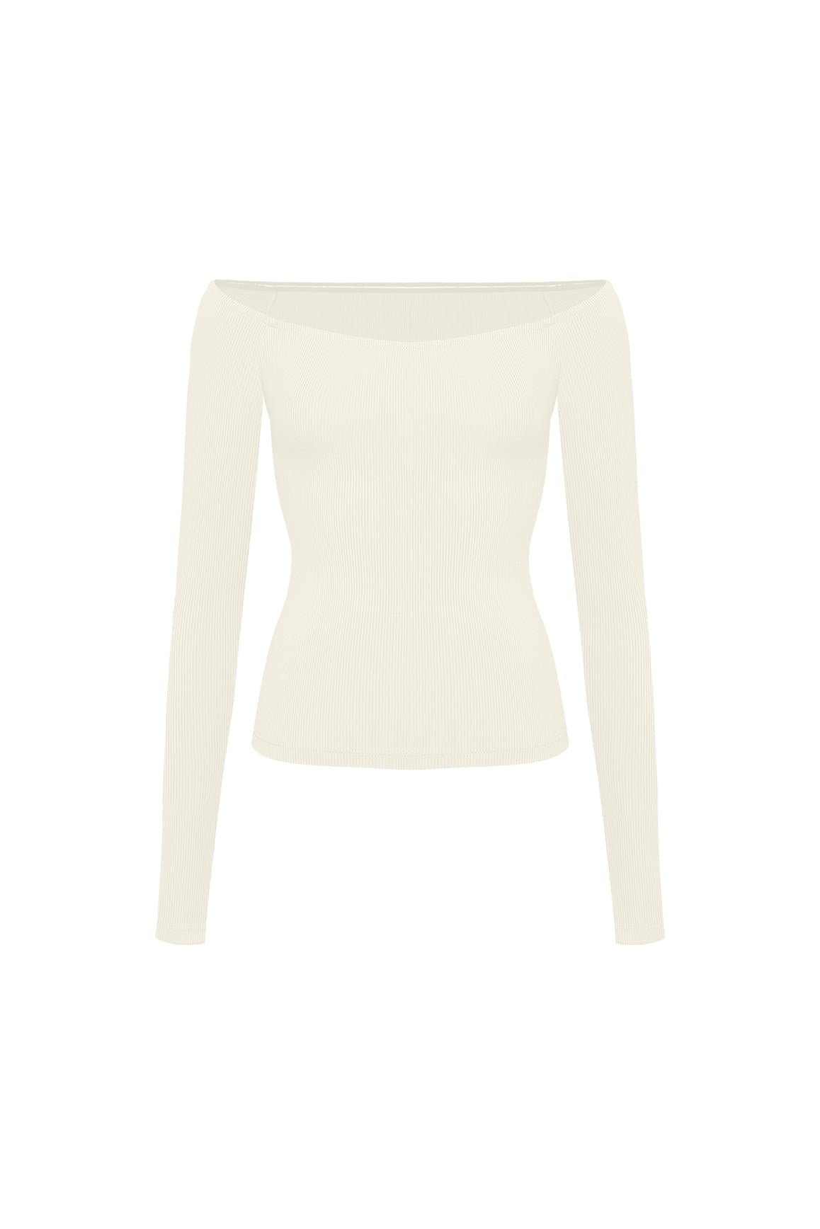Sculpt Off-Shoulder Top - WISKIIWS628oatmilkS
