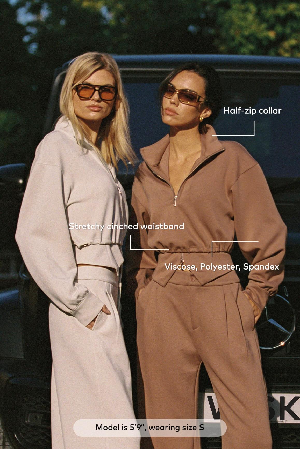 Serene Cropped Half-Zip Pullover - WISKII - Hoodies & Jackets