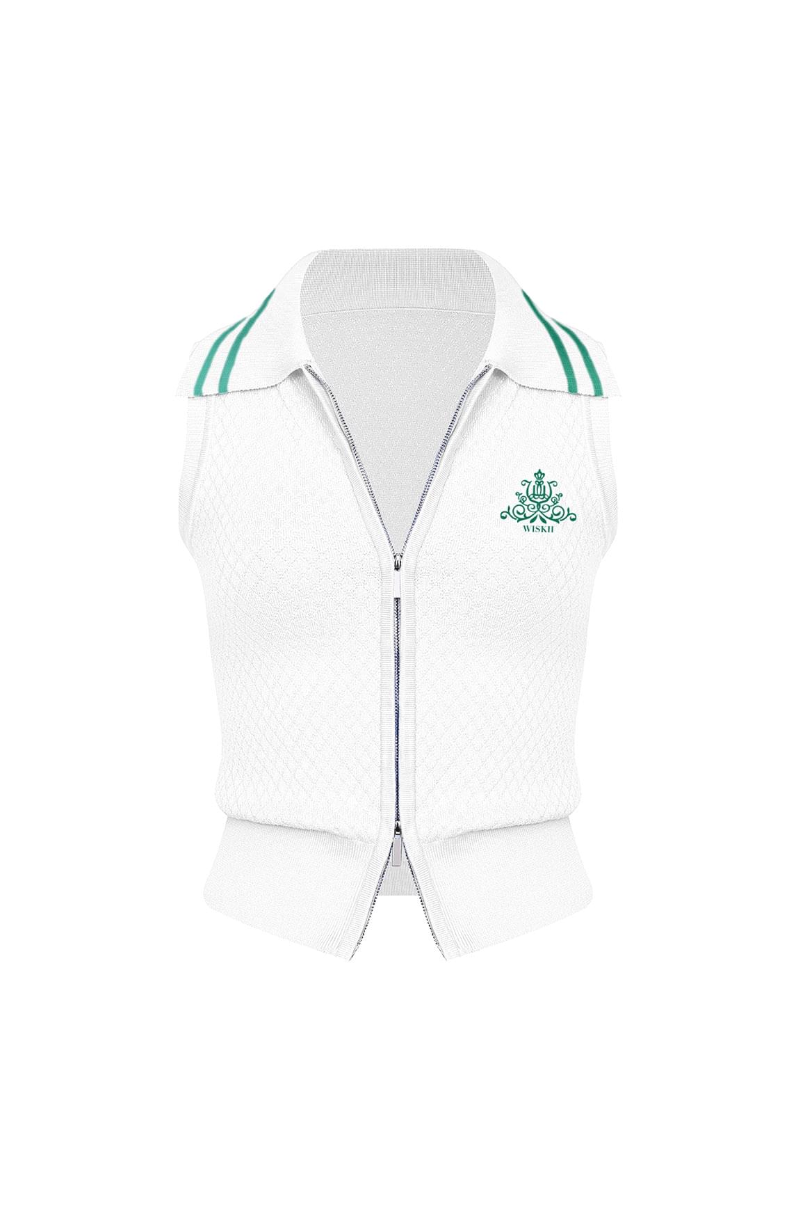 Slim-Fit Cable Knit Zip Vest - WISKIIWS474blancS