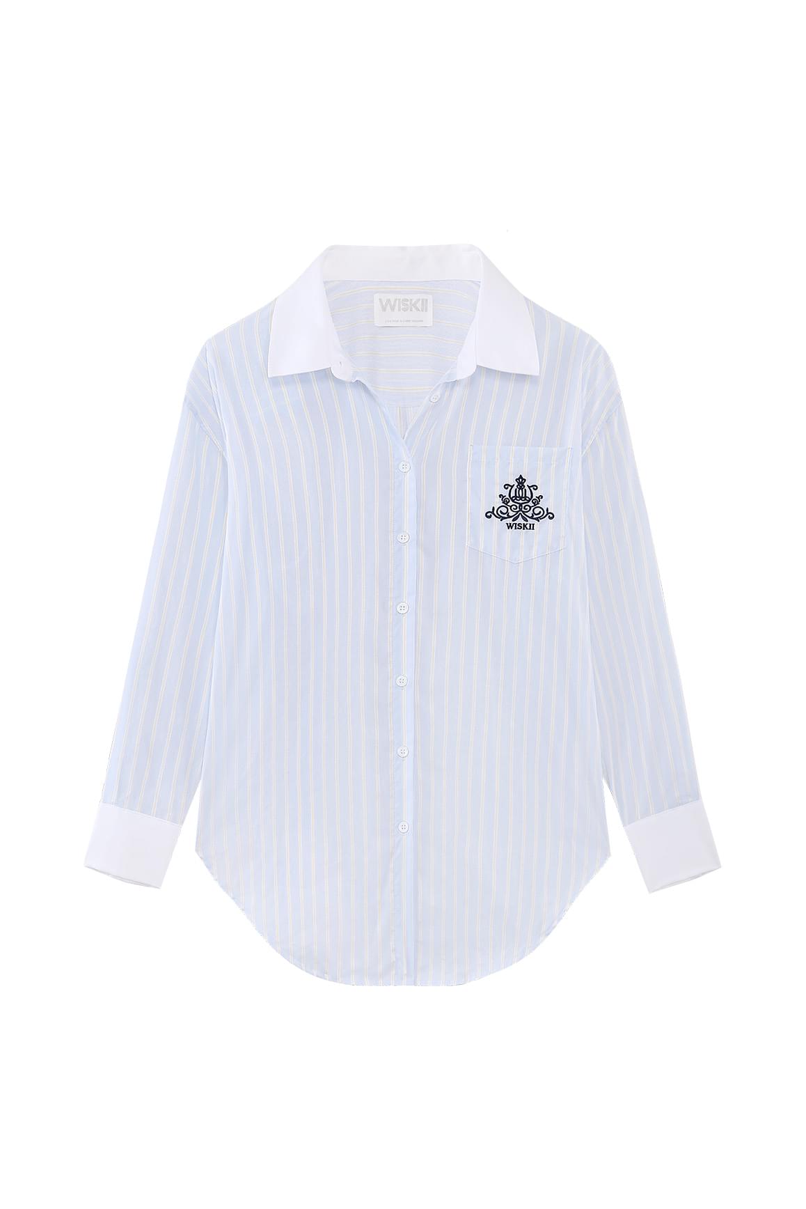 Stripe Button-Down Longline Shirt - WISKIIWS637venetianglimmerS/M