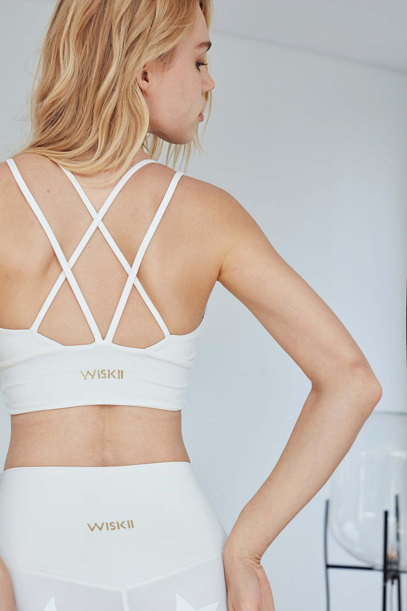 model wears a WISKII suit yourself sports bra