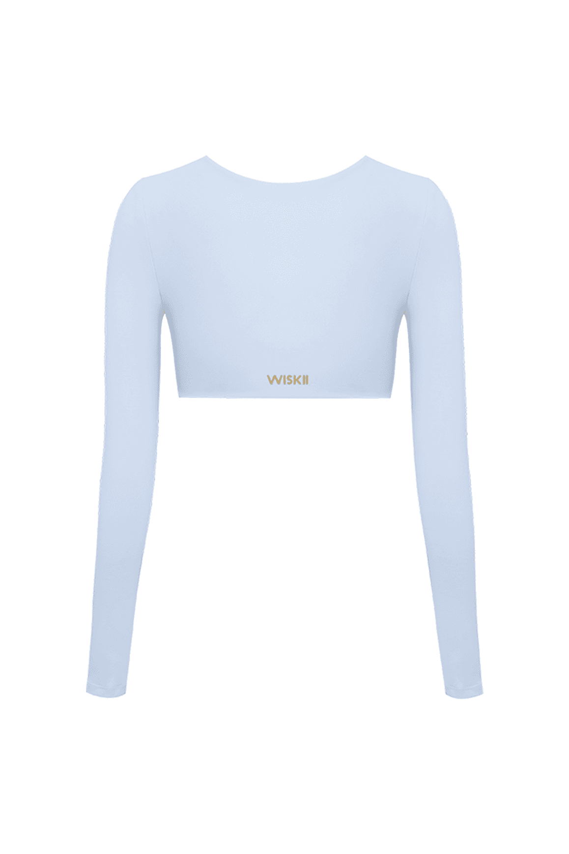 Twist-Front Long Sleeve Crop Top - WISKIIWS308heavenlyblueS
