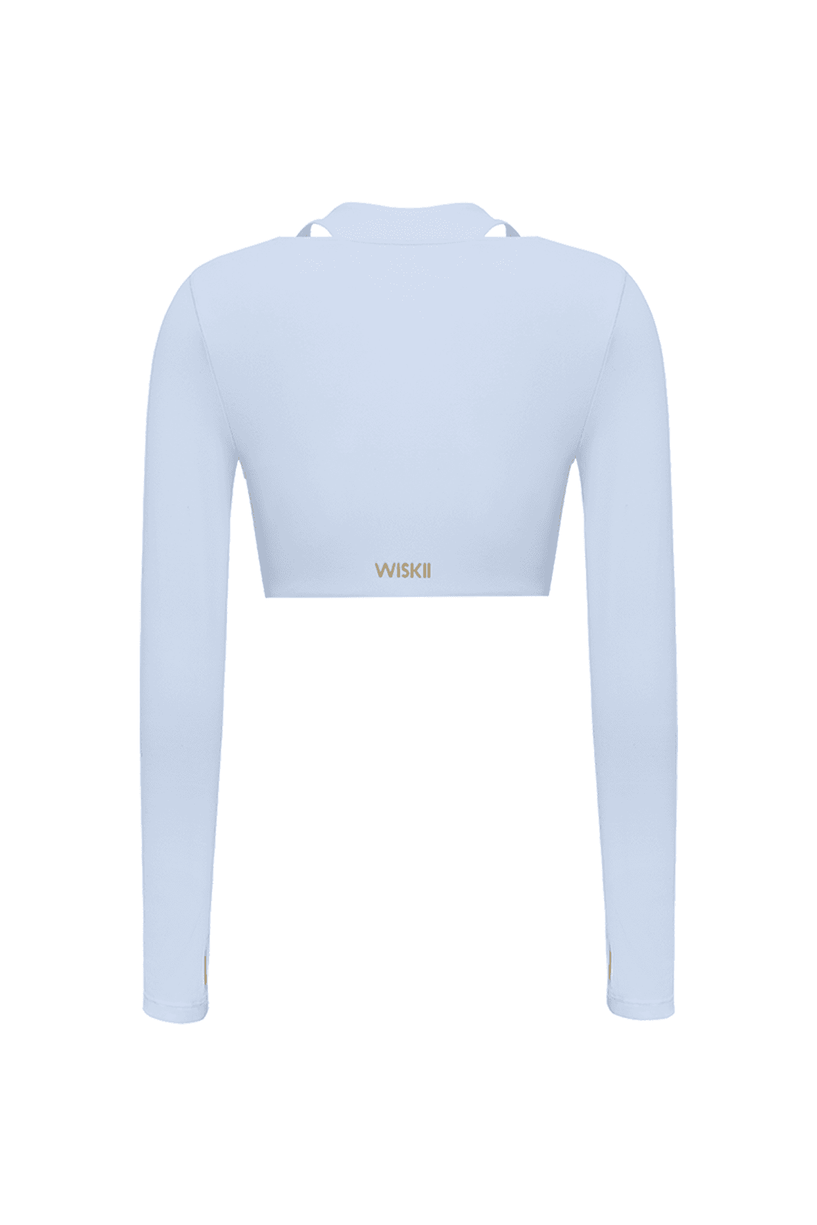 Twist-Front Shoulder Cut Crop Top - WISKIIWS305heavenlyblueS