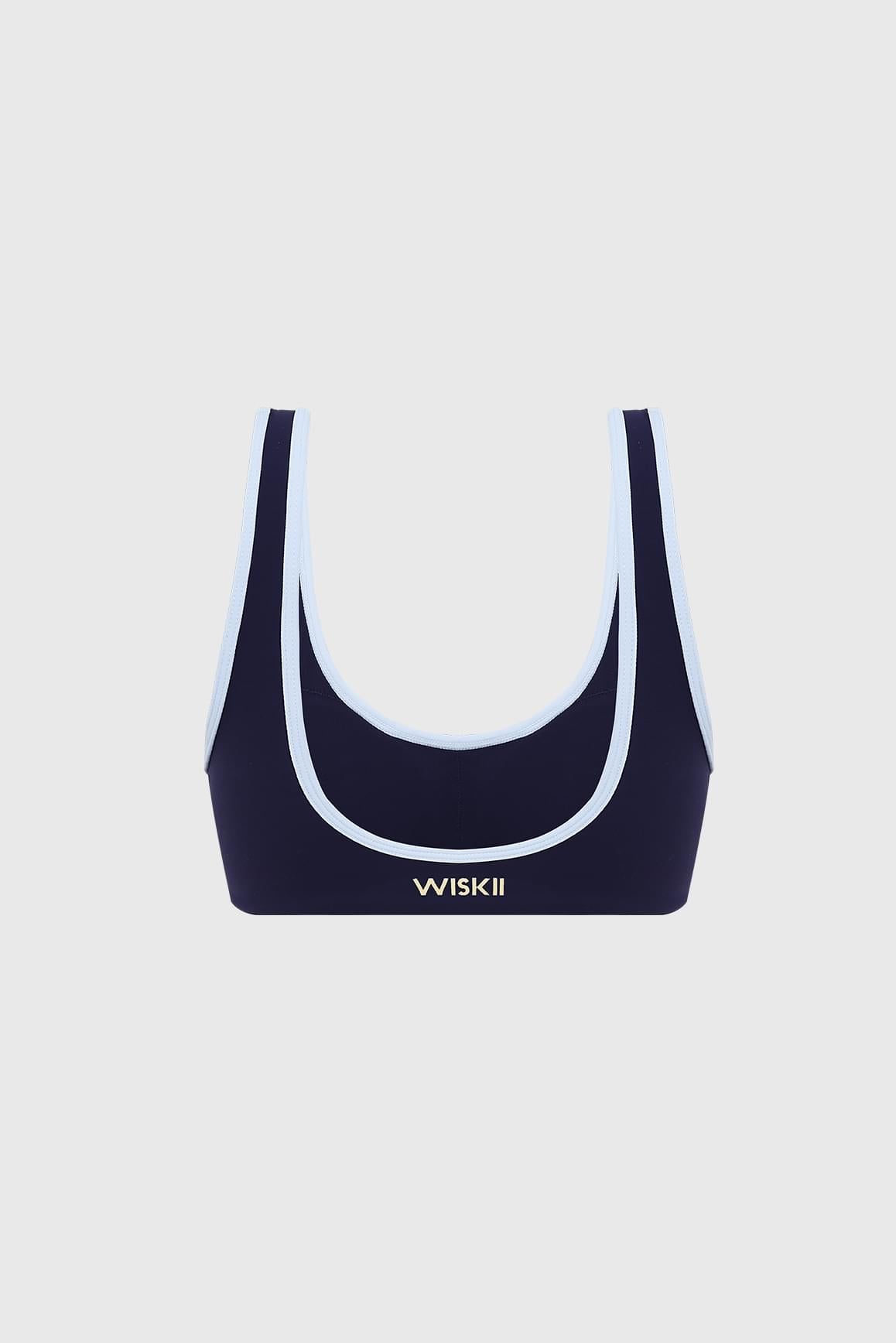 Vintage Contrast Piping Bra - WISKIIWS708midnightcapriS