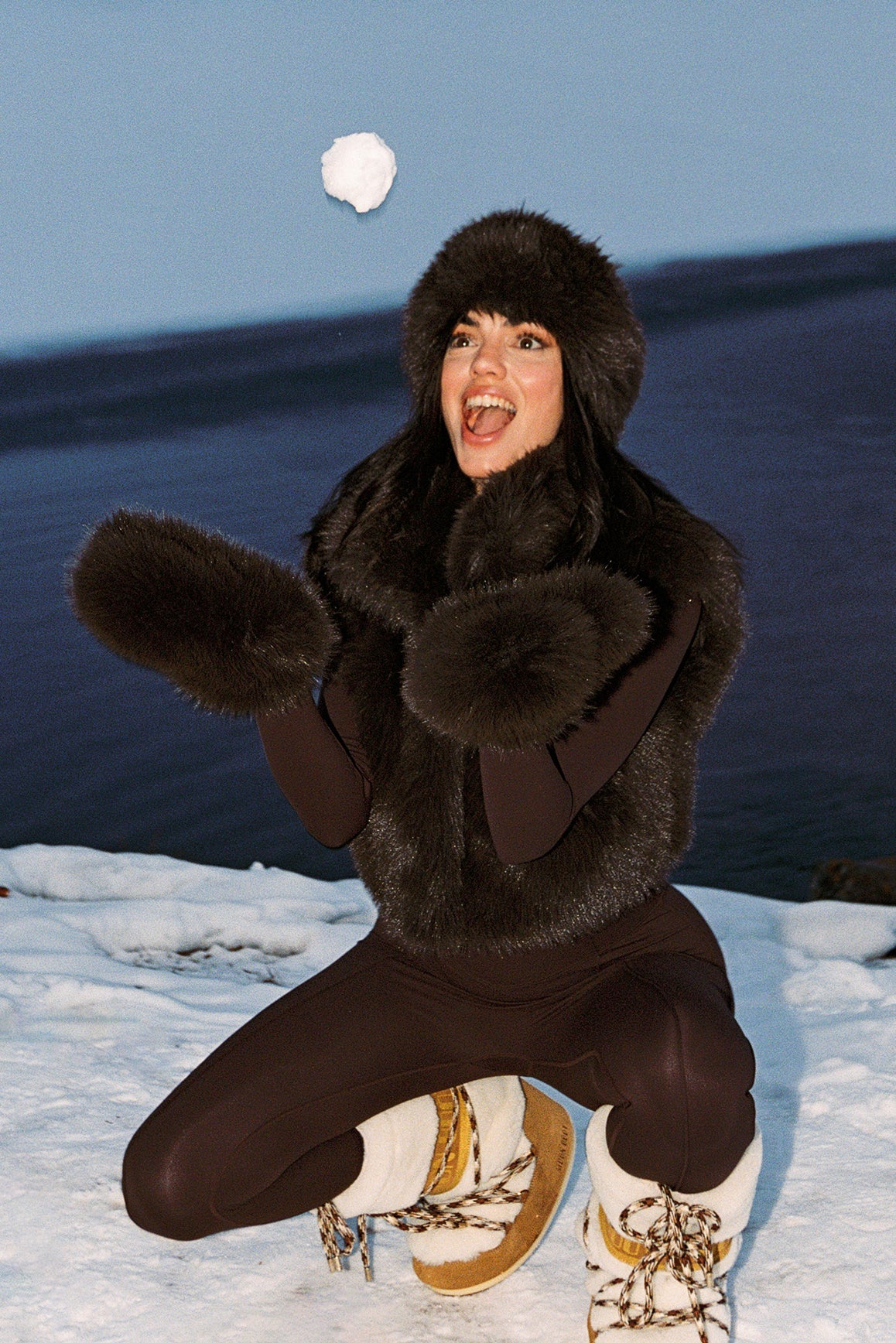 Frost Faux Fur Mittens