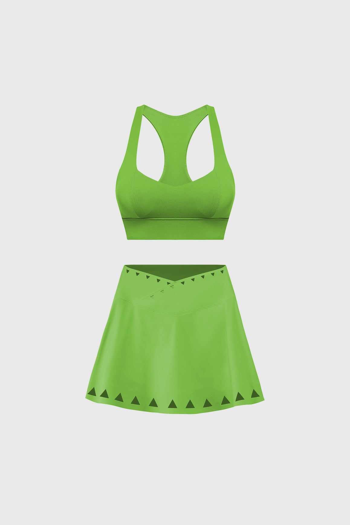 Sweetheart Bra Tank + V-waist Laser Cut Tennis Skirt | WISKII