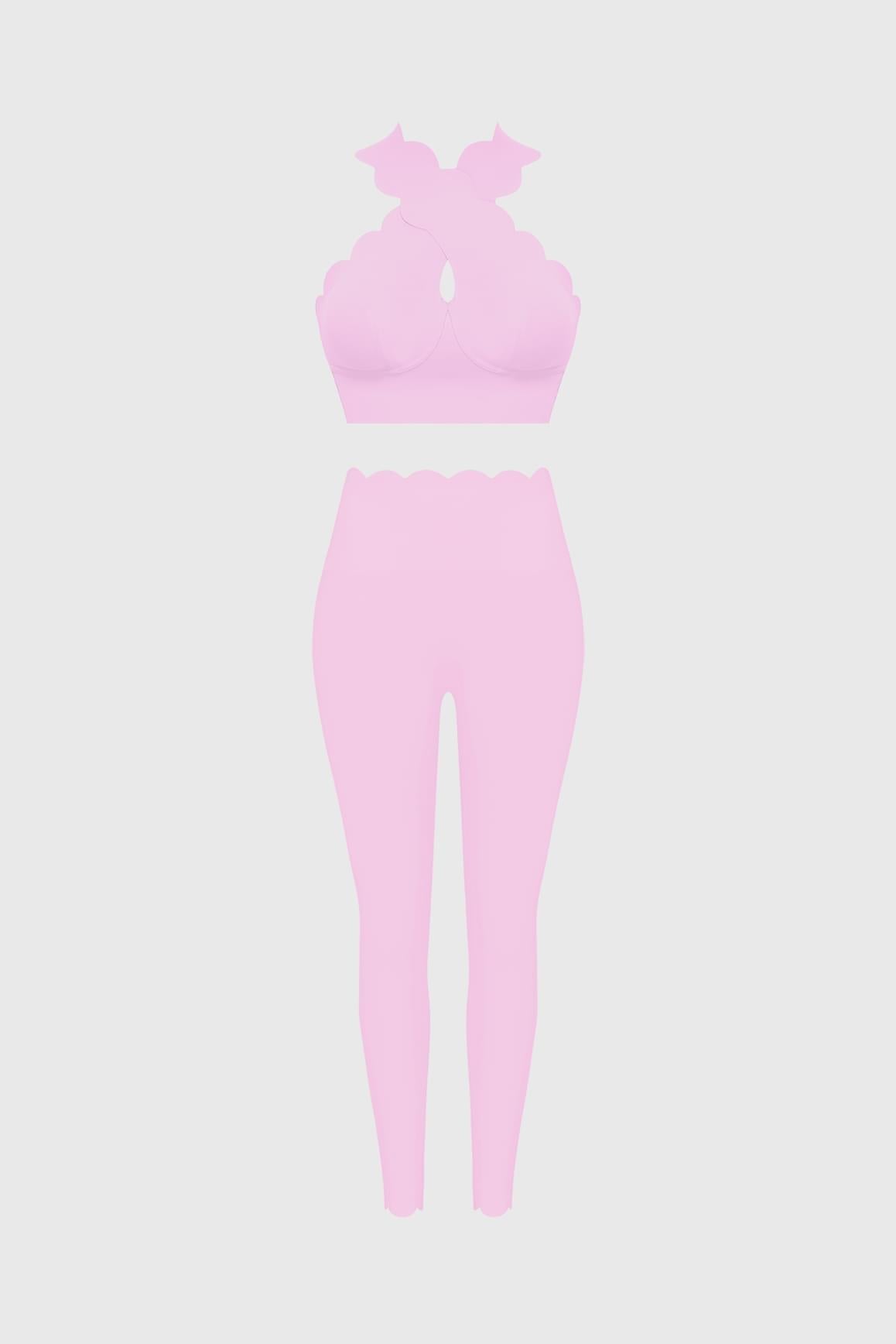 WISKII Crisscross Bra & High-Waist Scallop Scrunch Legging - WISKIIWS231558sakurazenS