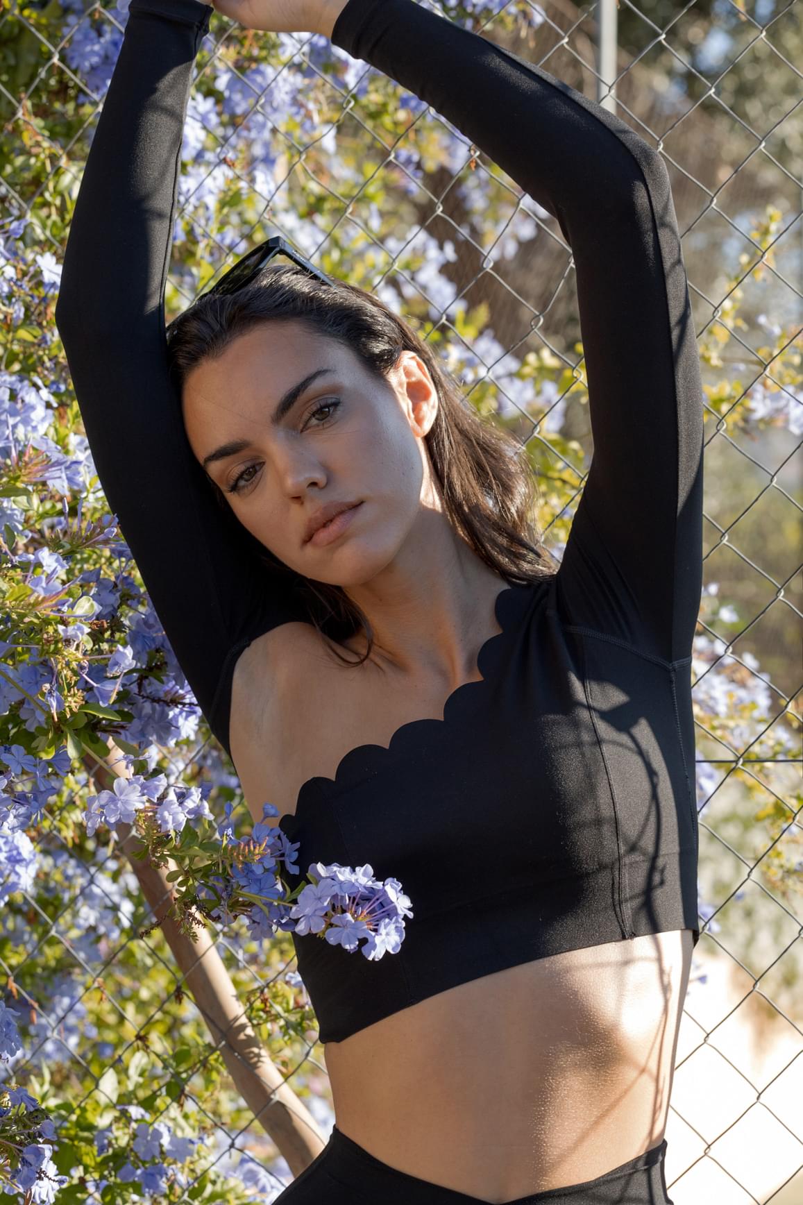 Asymmetrical Long Sleeve Crop Top | Women Crop Top | WISKII Active