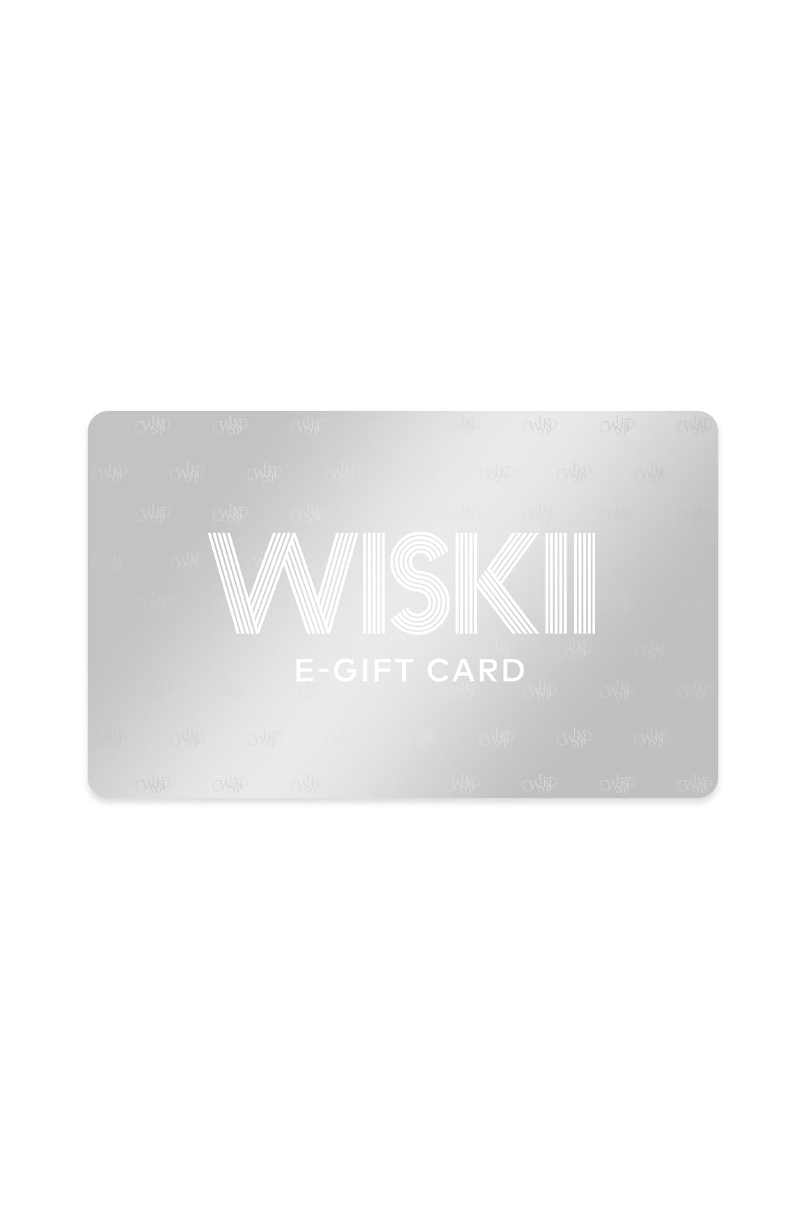 WISKII 電子禮券，面額$50，長方形禮券上印有WISKII品牌商標與設計