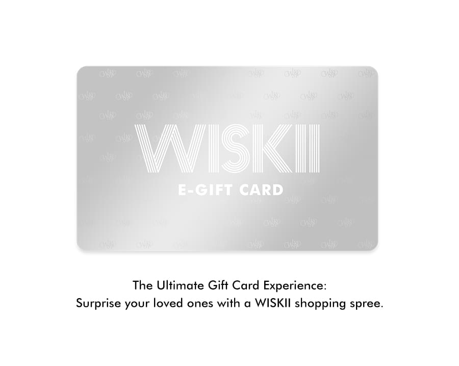 WISKII 電子禮品卡，面額$50，印有WISKII商標與品牌識別，採用俐落精緻的電子禮品卡設計。