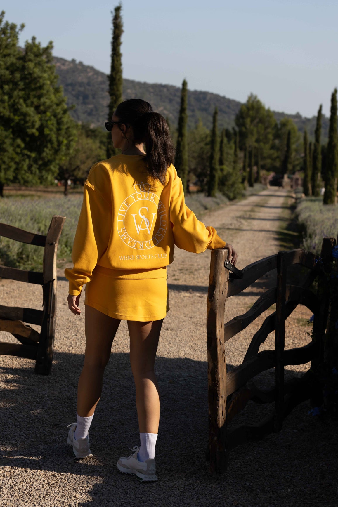 WISKII flame orange crewneck sweatshirt from loungewear collection, front view showing soft fabric and classic fit.