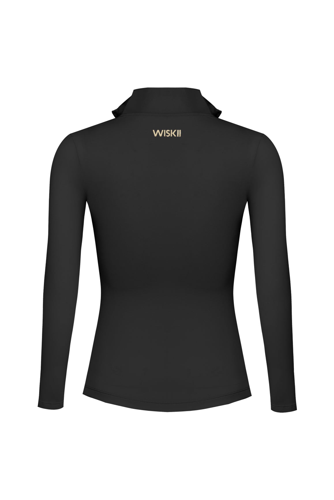 a Black Long Sleeve Half Zip Top | WISKII Active | Black