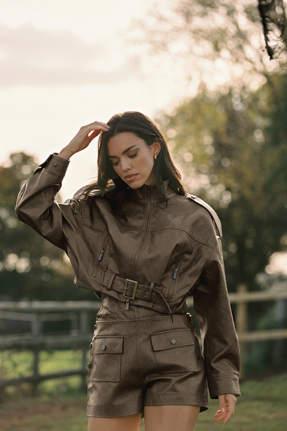 Faux Leather Overall Shorts | Shortall | WISKII Active